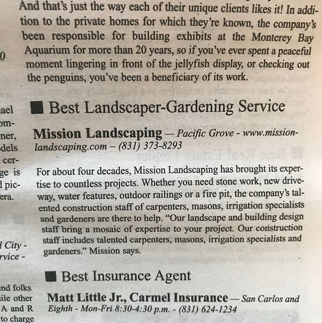 We&rsquo;d like to thank all that voted for us for the Golden Pine Cone award for best landscaping service second year in a row.