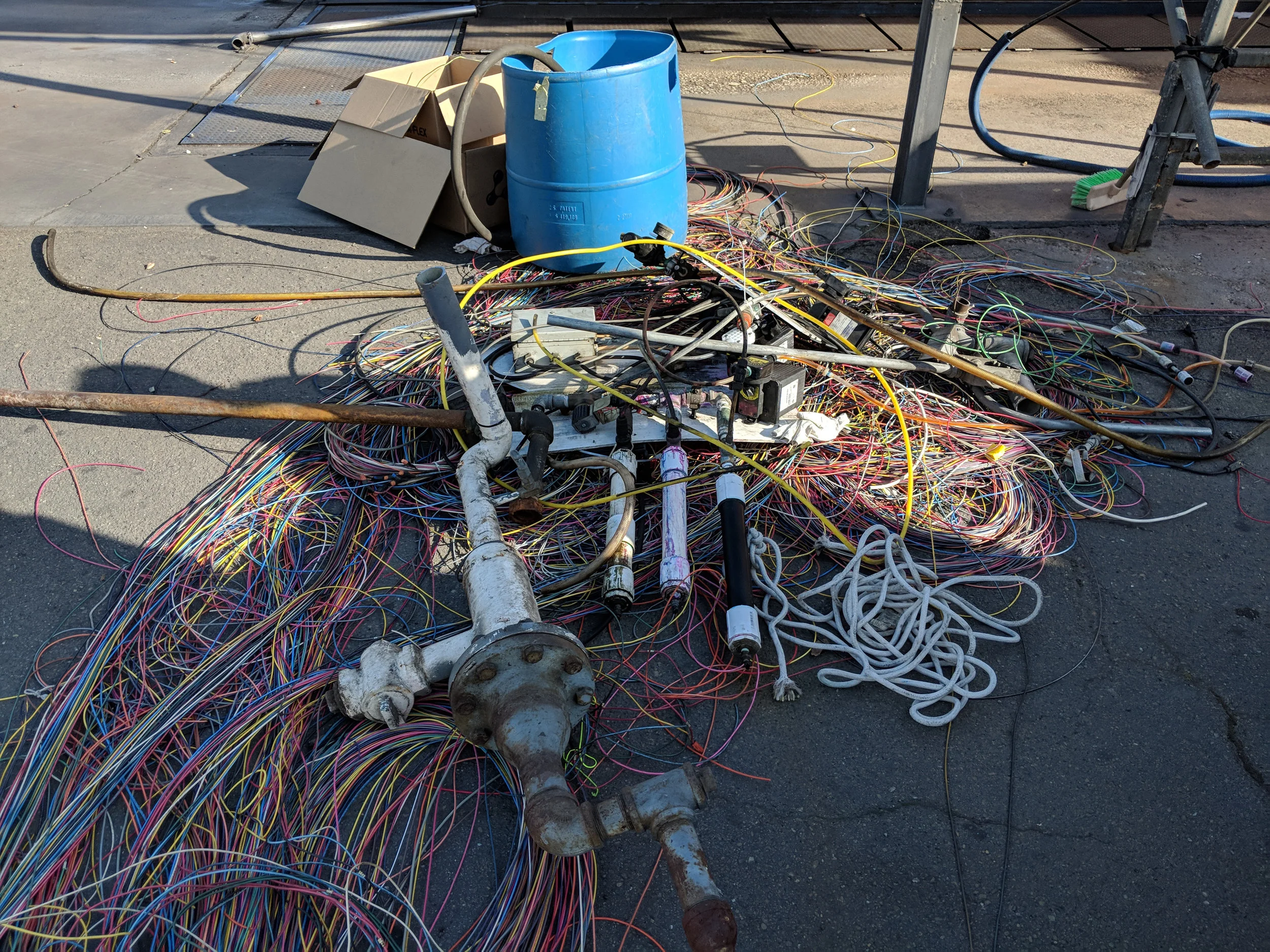 We love creating a pile of junk of old equipment. Out with the old and in with the new. 