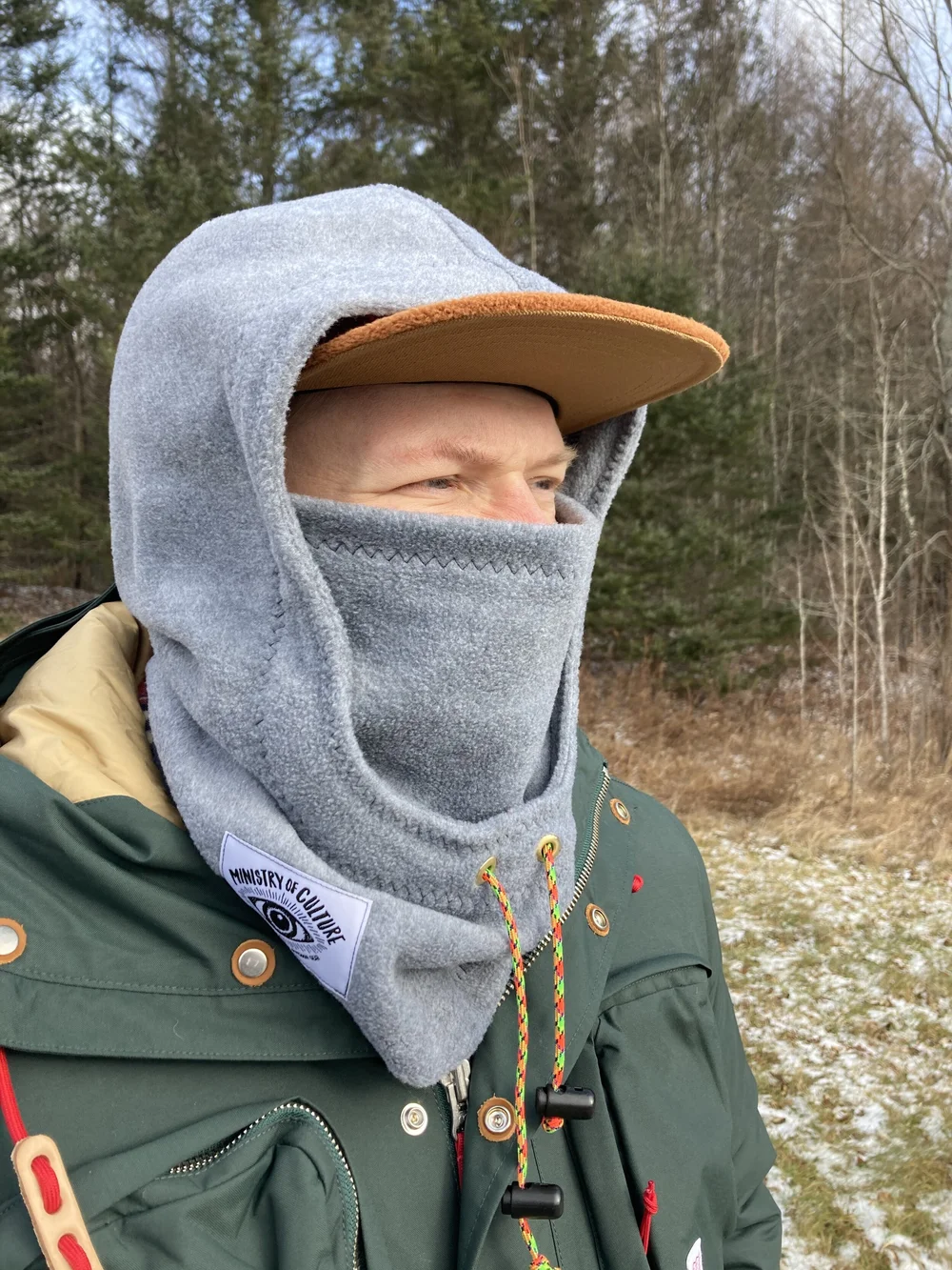 Handmade Fleece Hoodie with Face Mask and Drawstring Cord