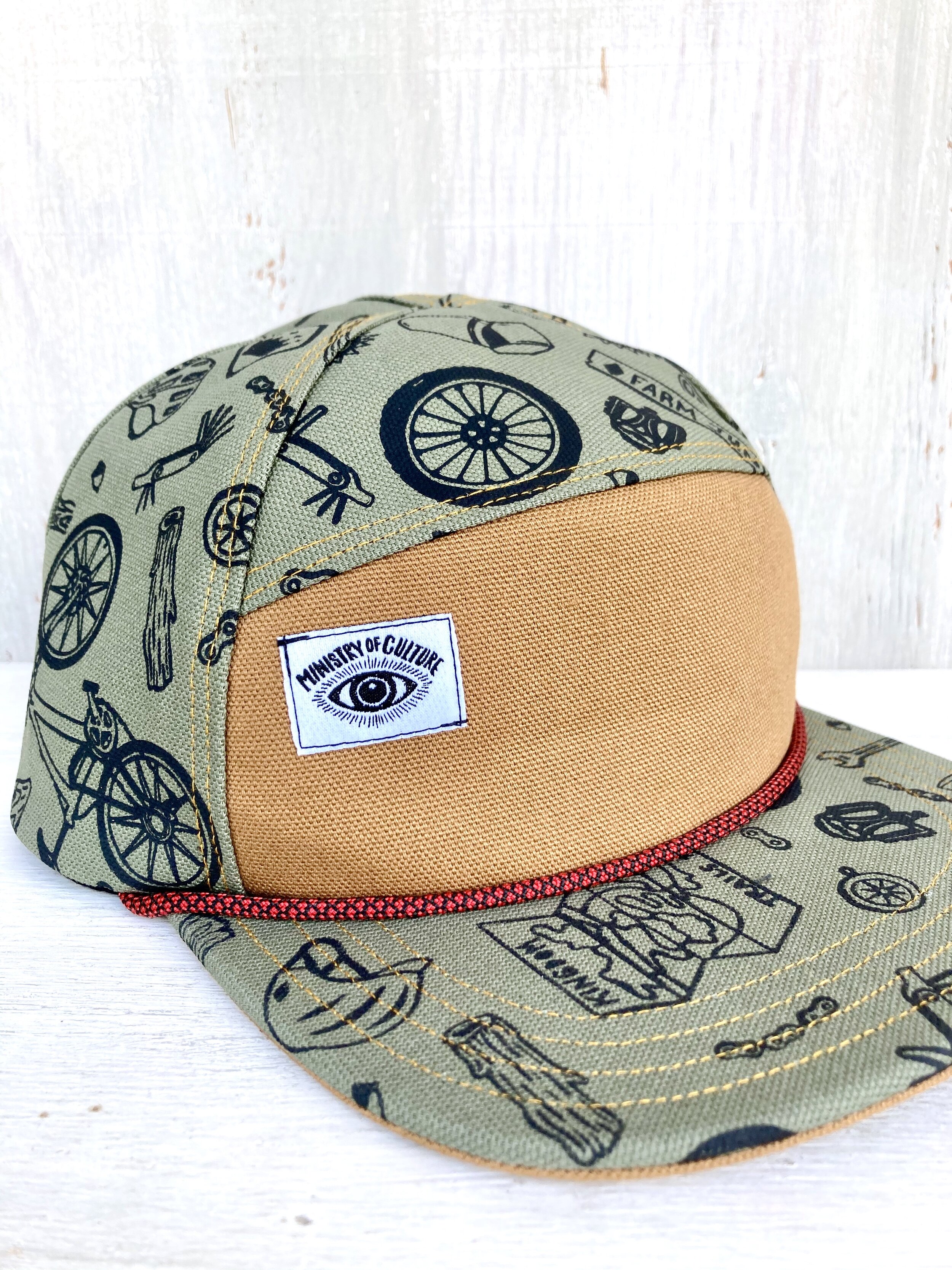 Handmade 6 Panel Baseball Cap, Olive 