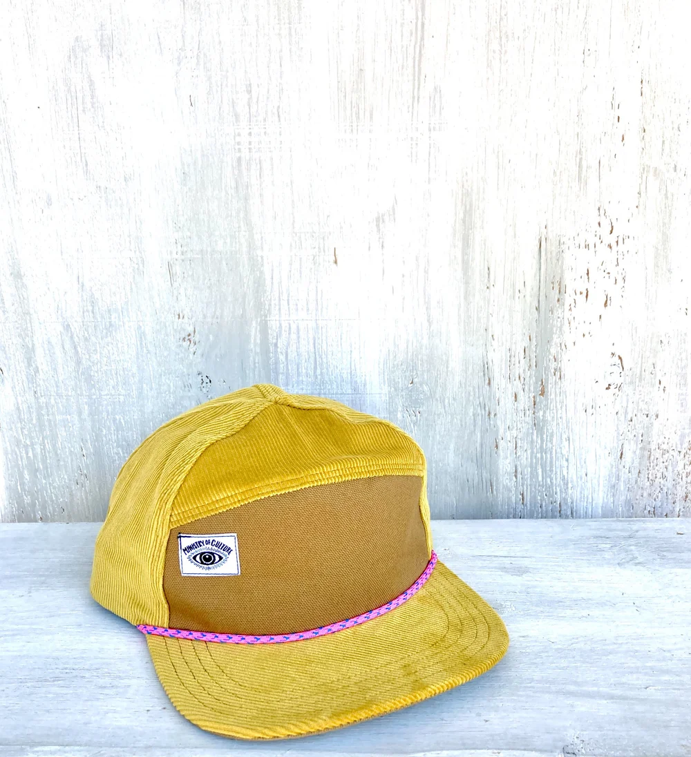 Ministry of Culture - Handmade 6 Panel Hat- Mustard Yellow Corduroy