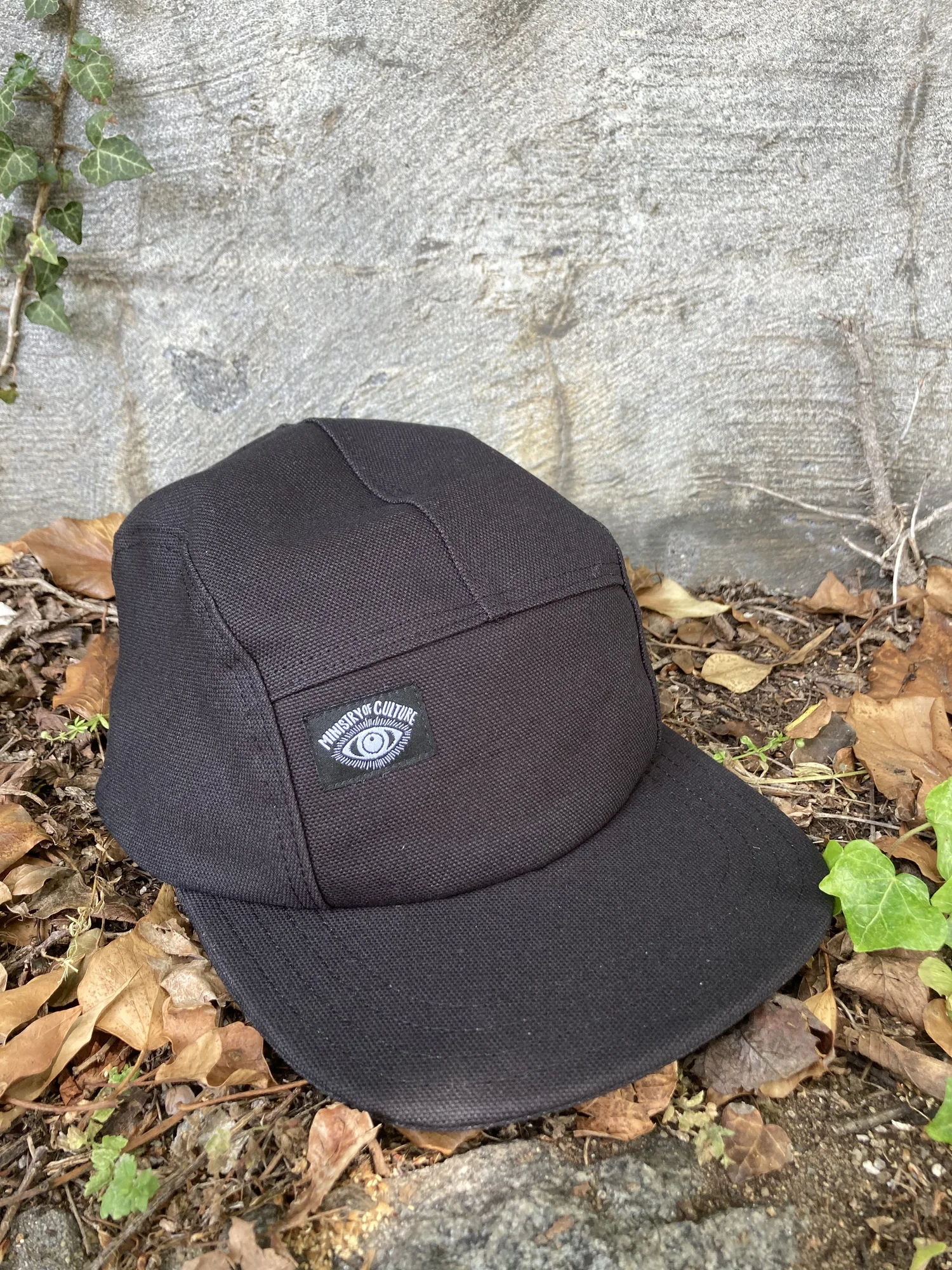 Ministry of Culture - Handmade 5 Panel Camp Hat in Solid Black