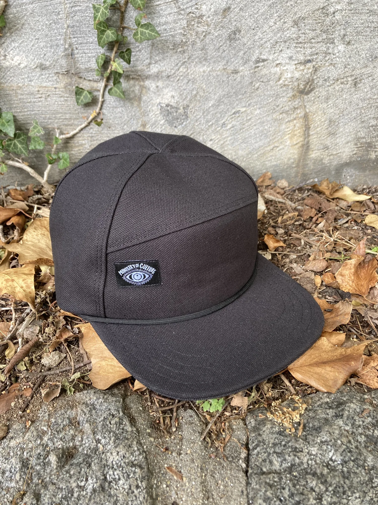 Ministry of Culture - Handmade 6 Panel Hat in Solid Black
