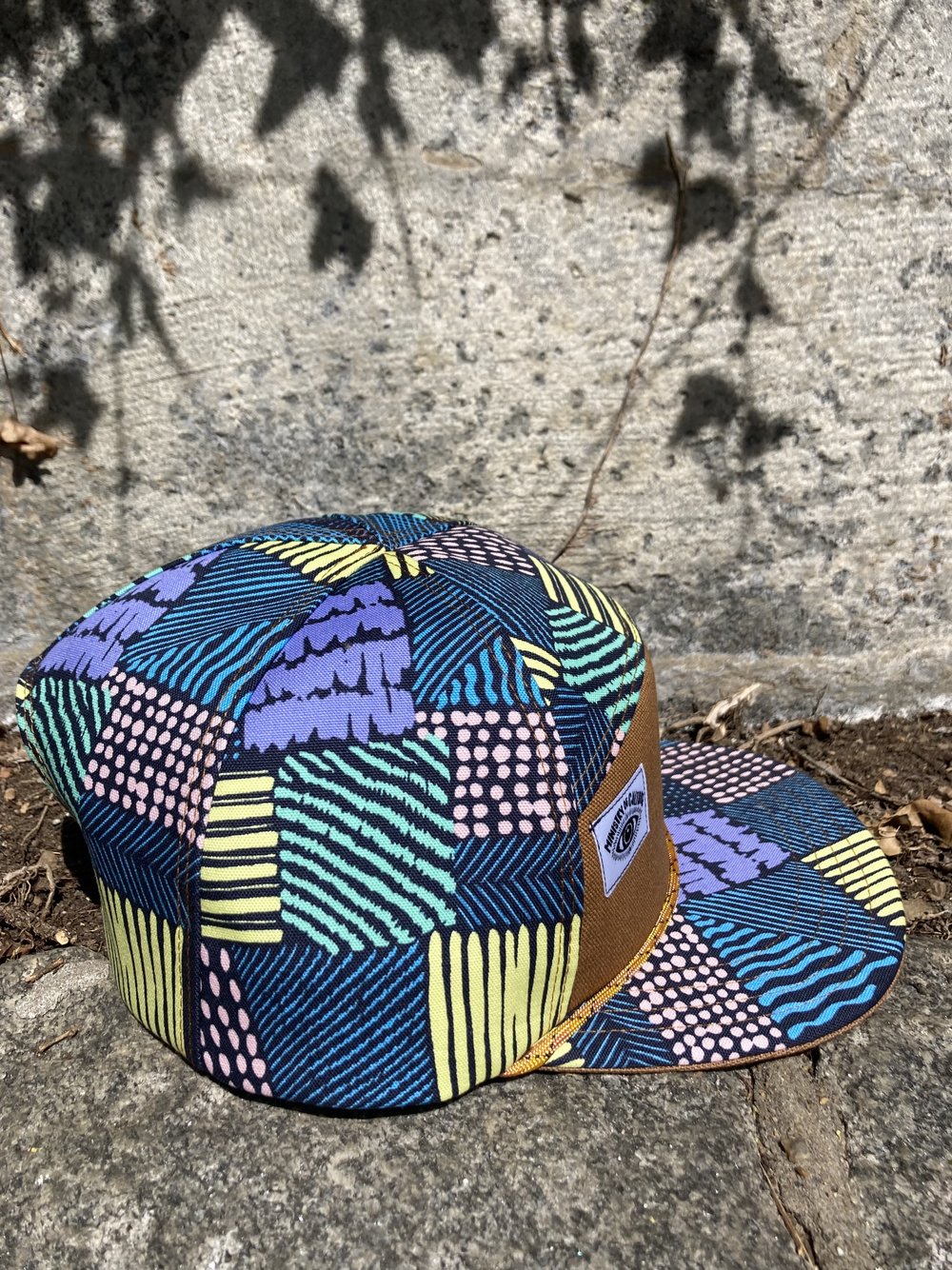 Ministry of Culture - Handmade Pastel Patchwork Print 6 Panel Hat,Triangle  Front Baseball Cap