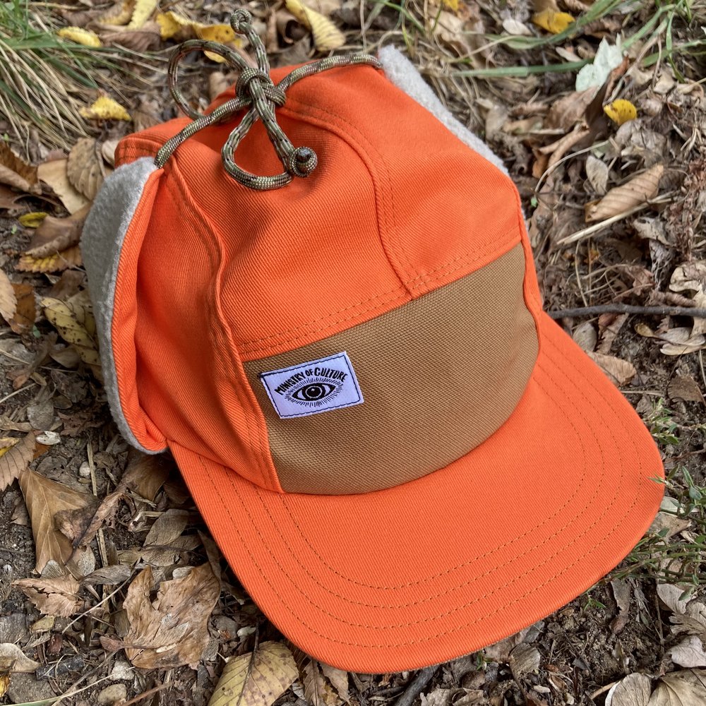 Ministry of Culture - Blaze Orange Canvas Ear Flap Hat, Hunter's