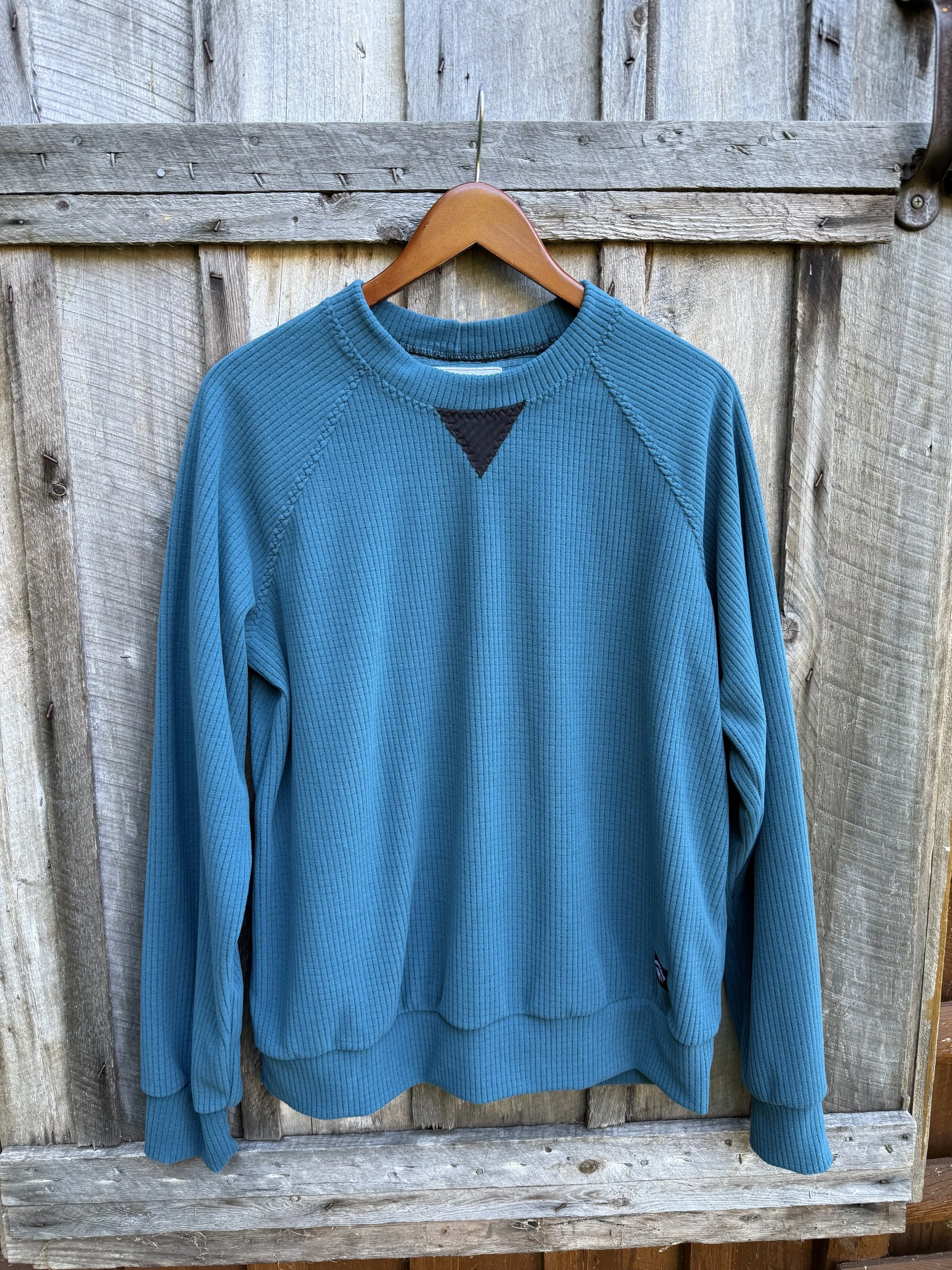 Backroad Microfleece Crewneck - Deep Teal and Black