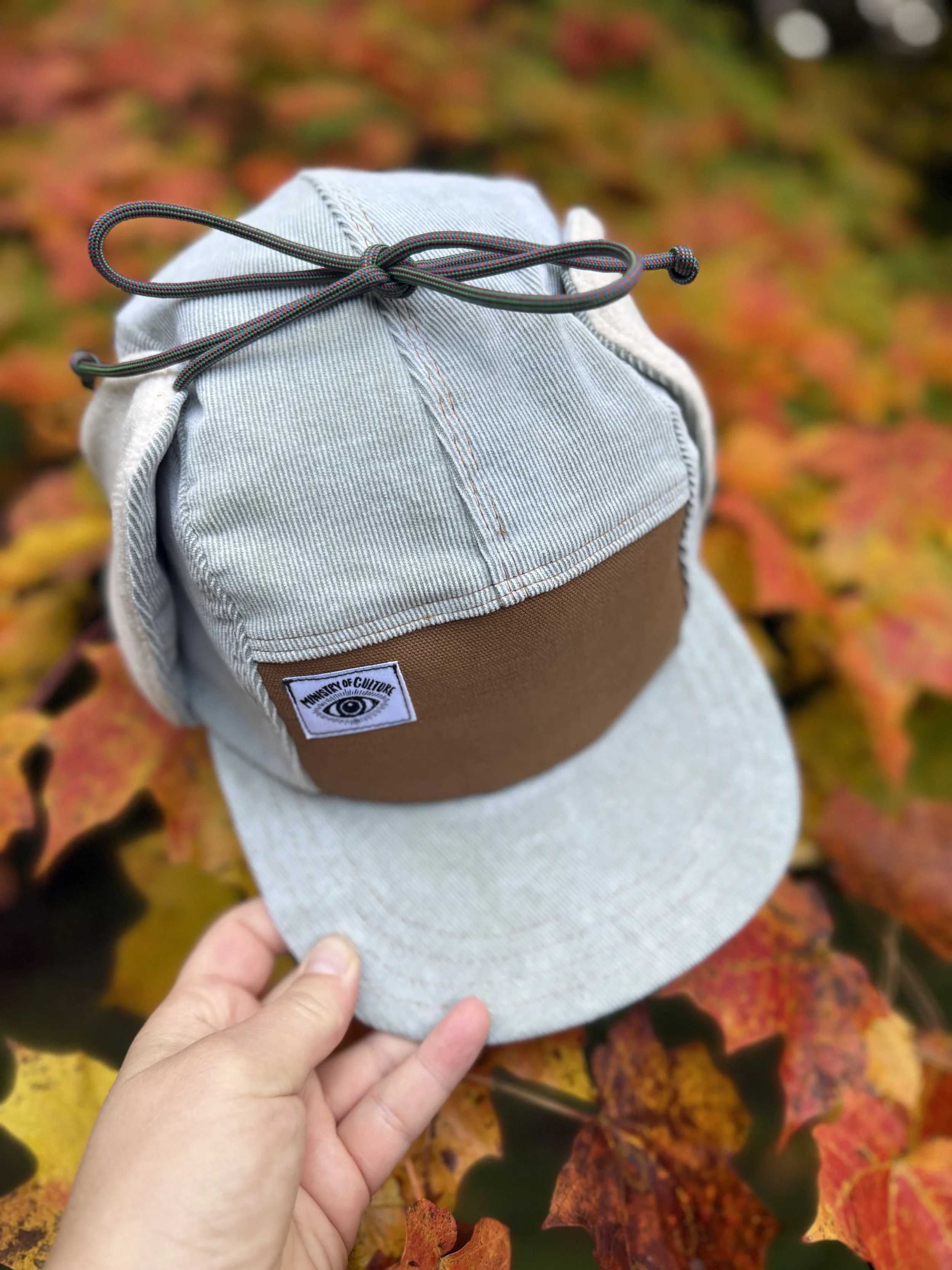 Seafoam Green Fine Wale Corduroy Earflap Hat