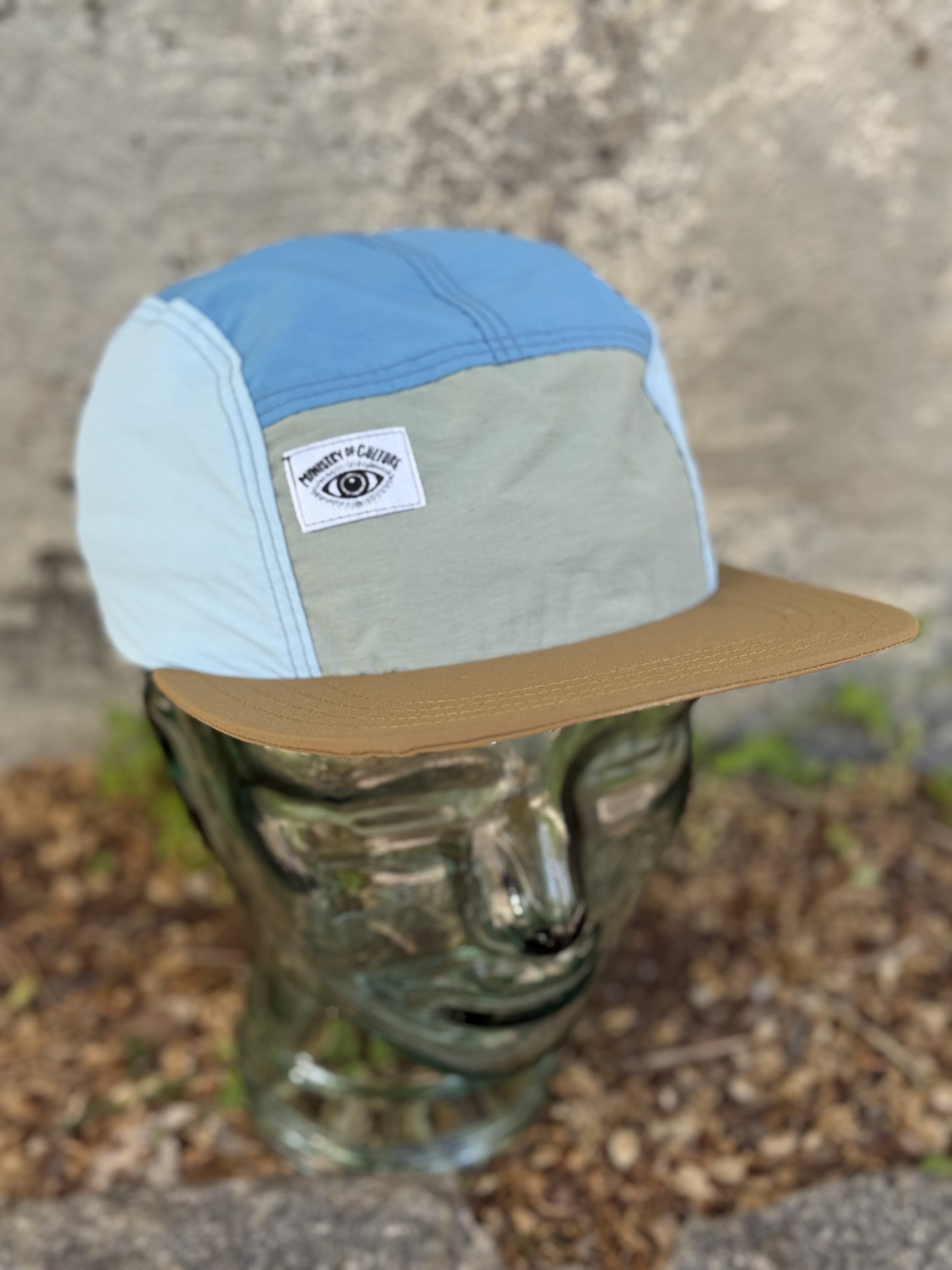 Lightweight Color Block Trail Hat - Light Blue Earthtone Combo