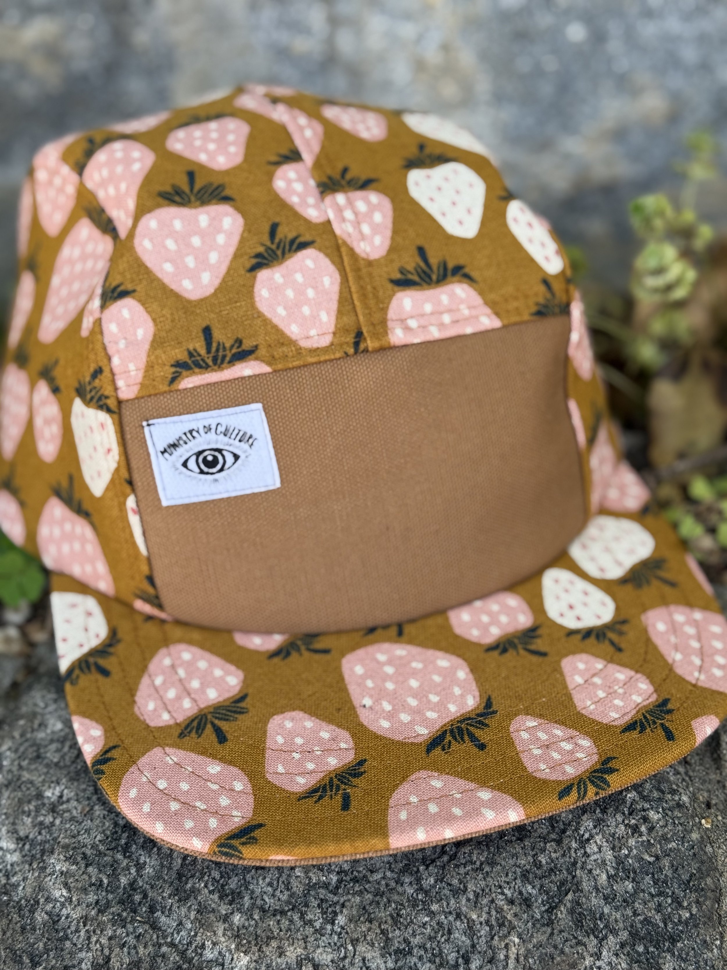 Saffron Strawberry Print Baseball Cap