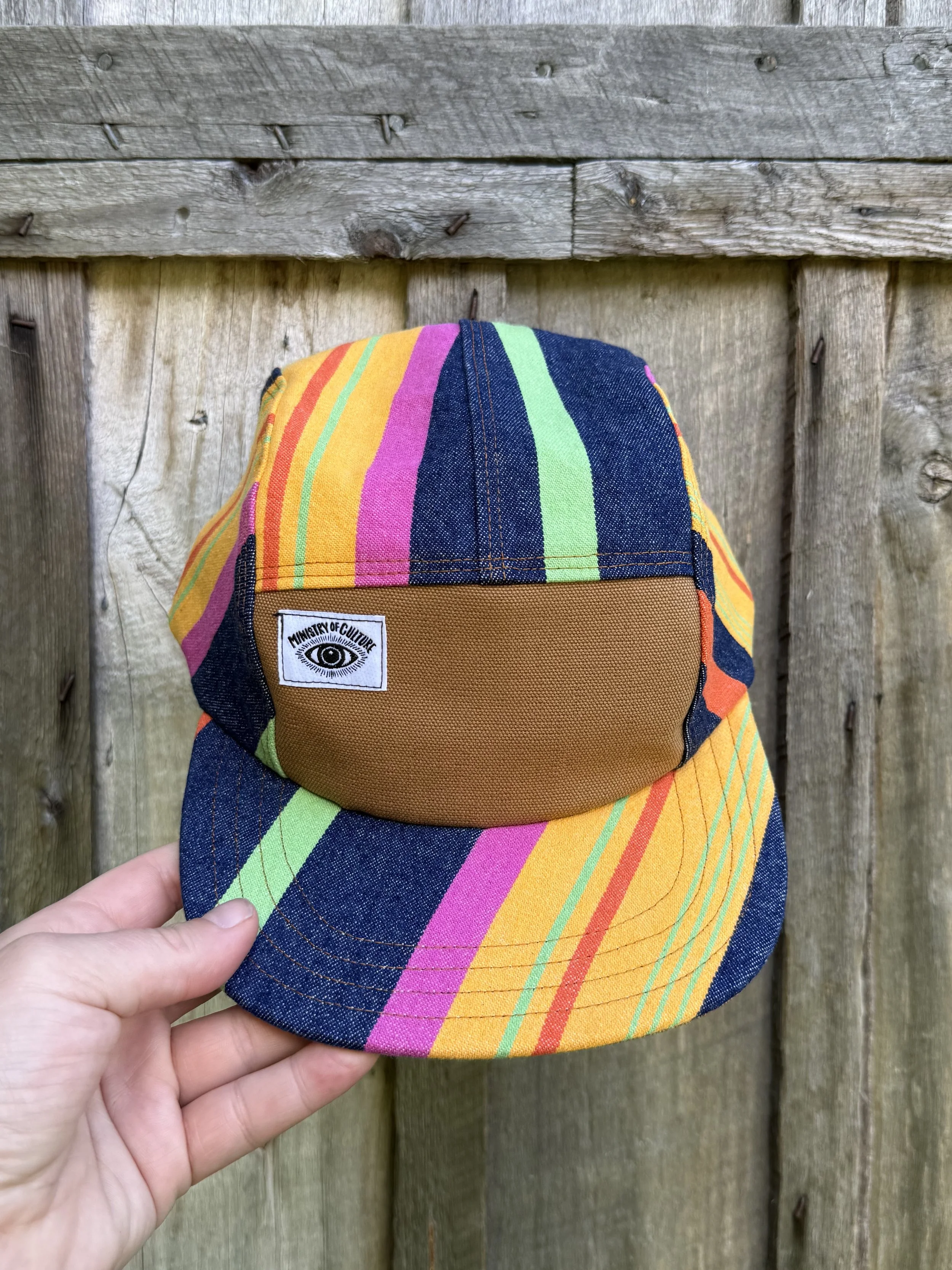 Handmade 5 Panel Camp Hat - Technicolor Denim