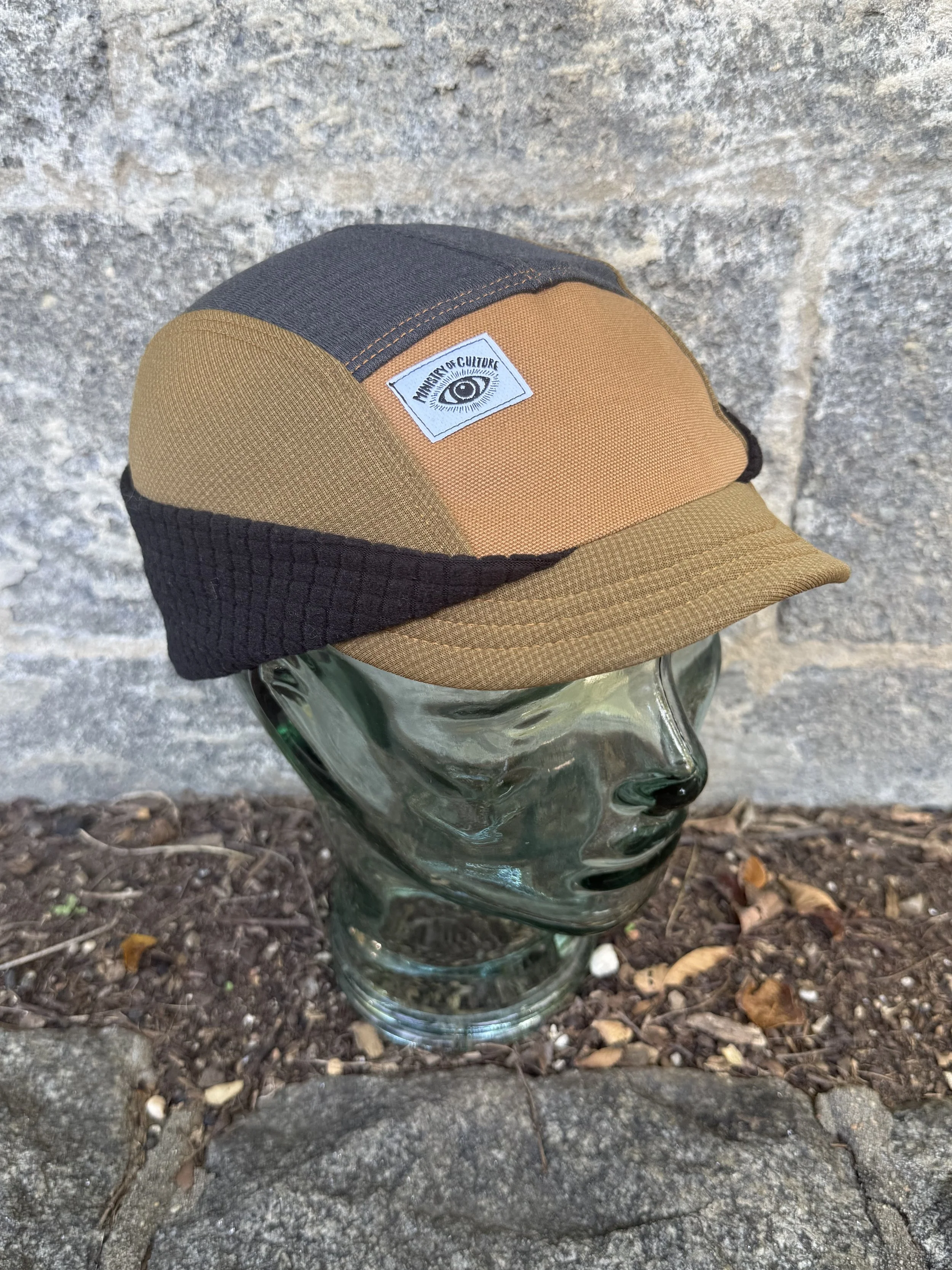 Size Large Micro Brim Backcountry Hat in Coyote, Charcoal, and Black