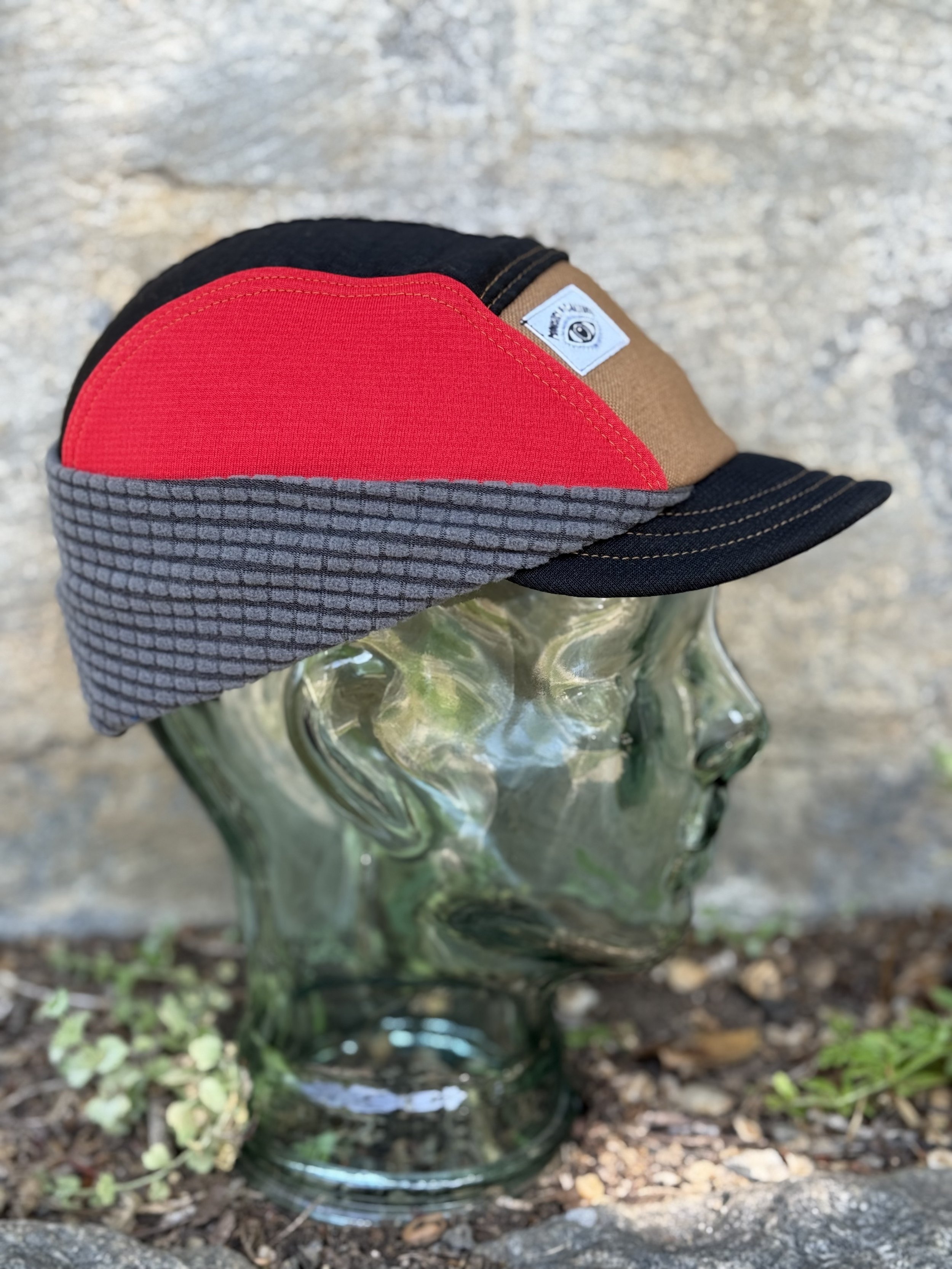 Micro Brim Backcountry Hat in Red and Black