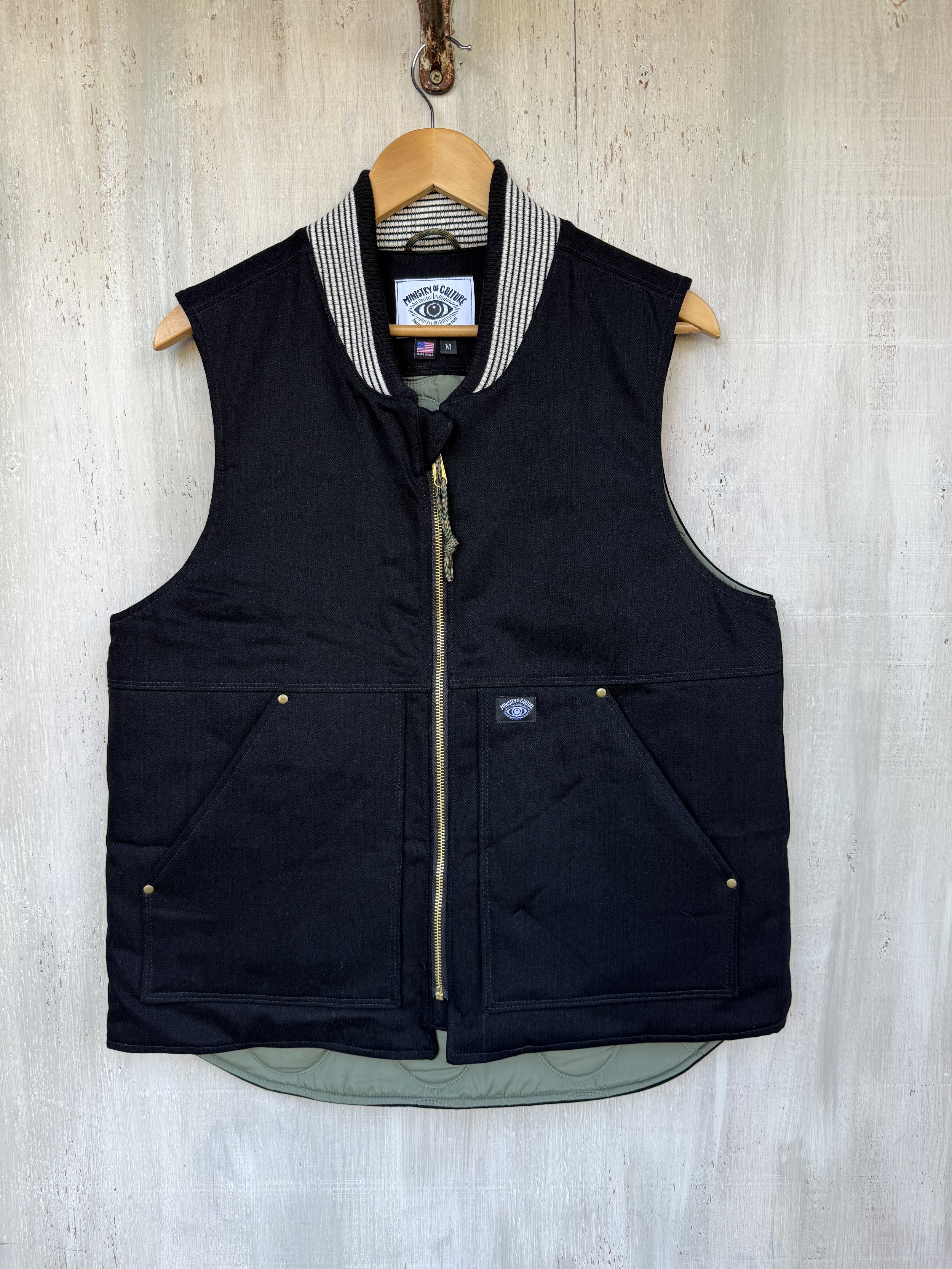 Denim Work Vest- Black