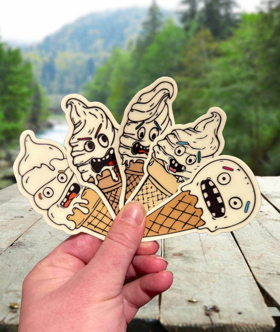 Ice Screamies Vinyl Stickers - Glow in the Dark