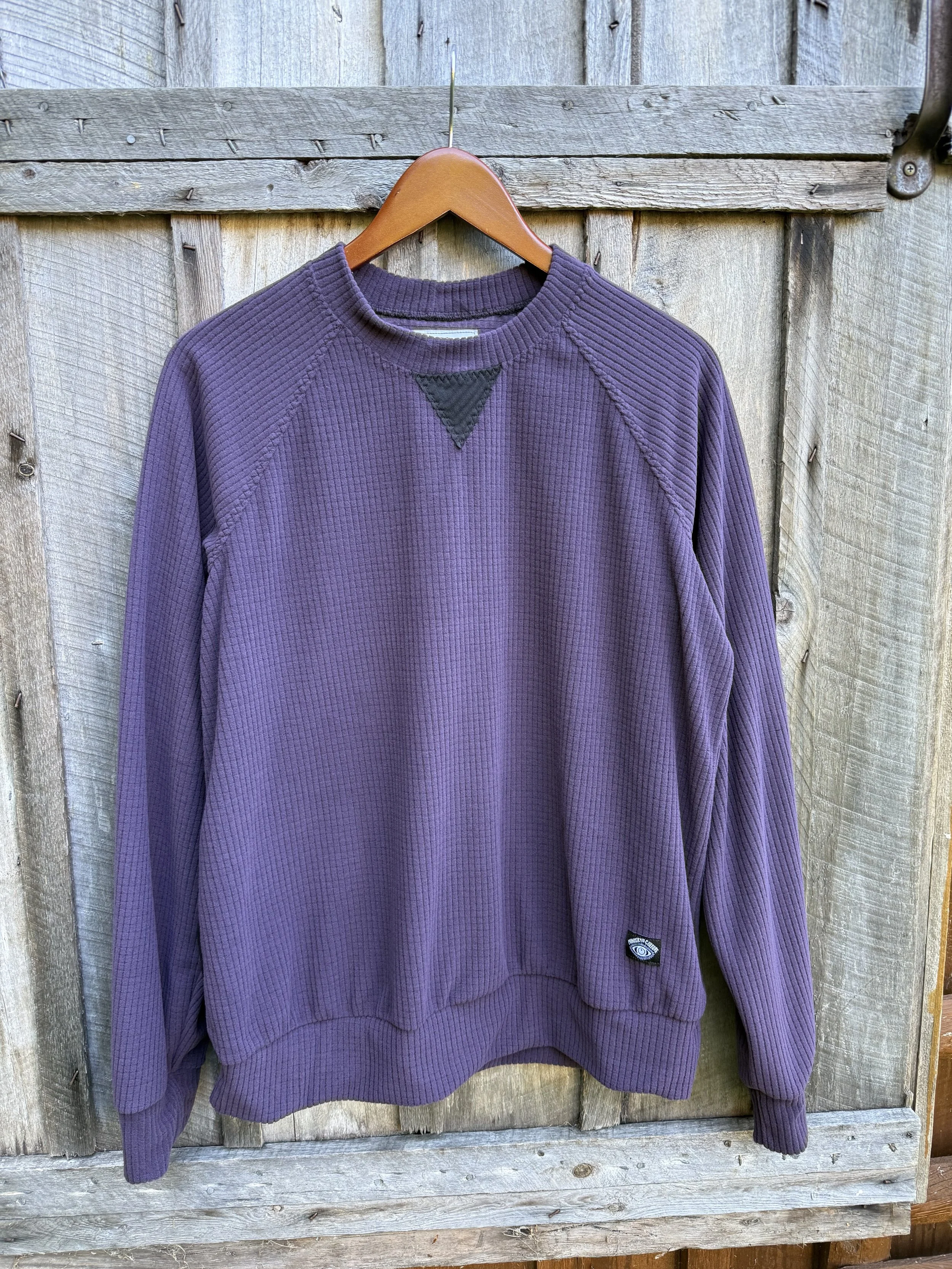 Backroad Microfleece Crewneck - Blackberry and Black