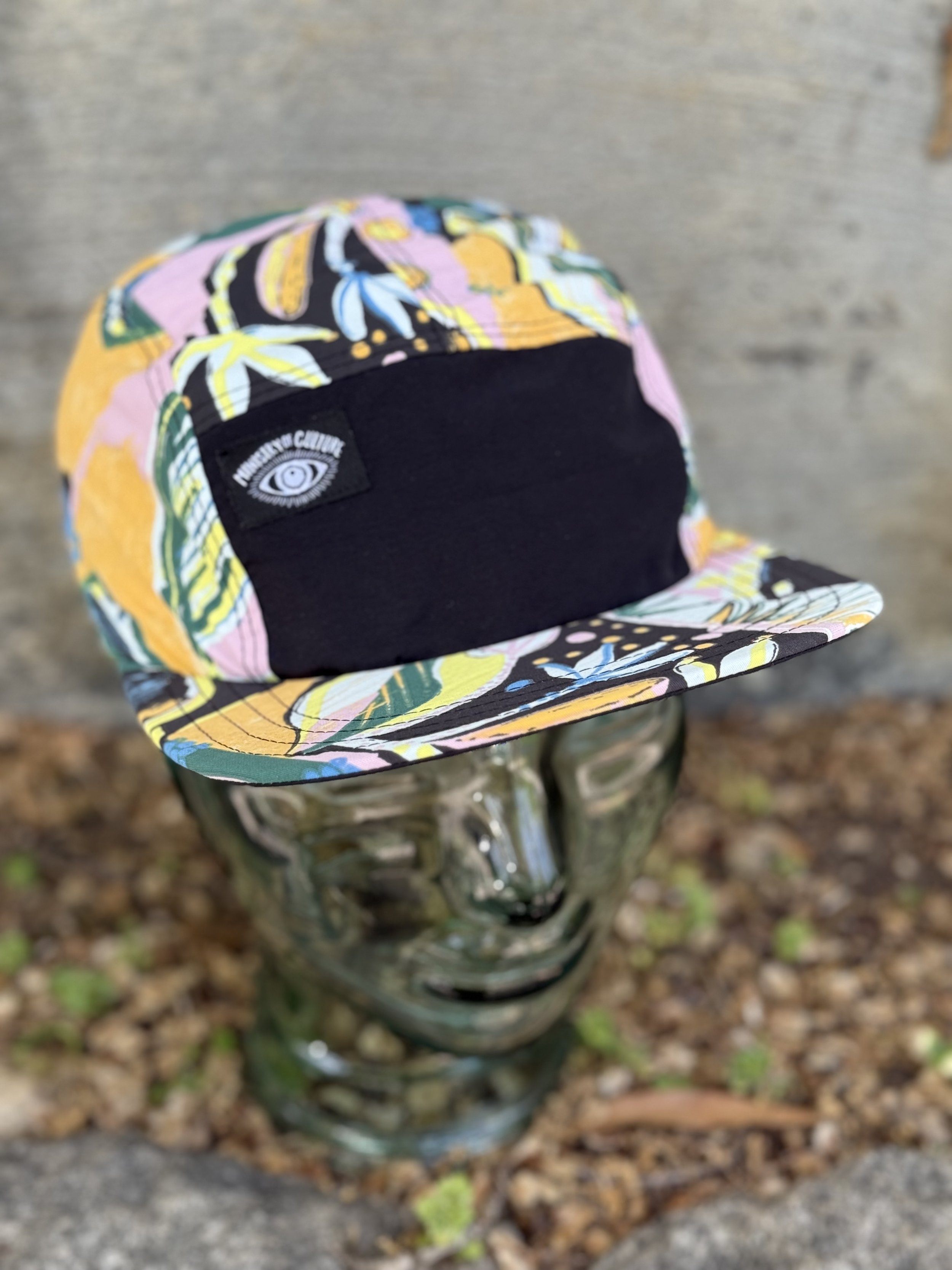 Lightweight Color Block Trail Hat - Black Floral