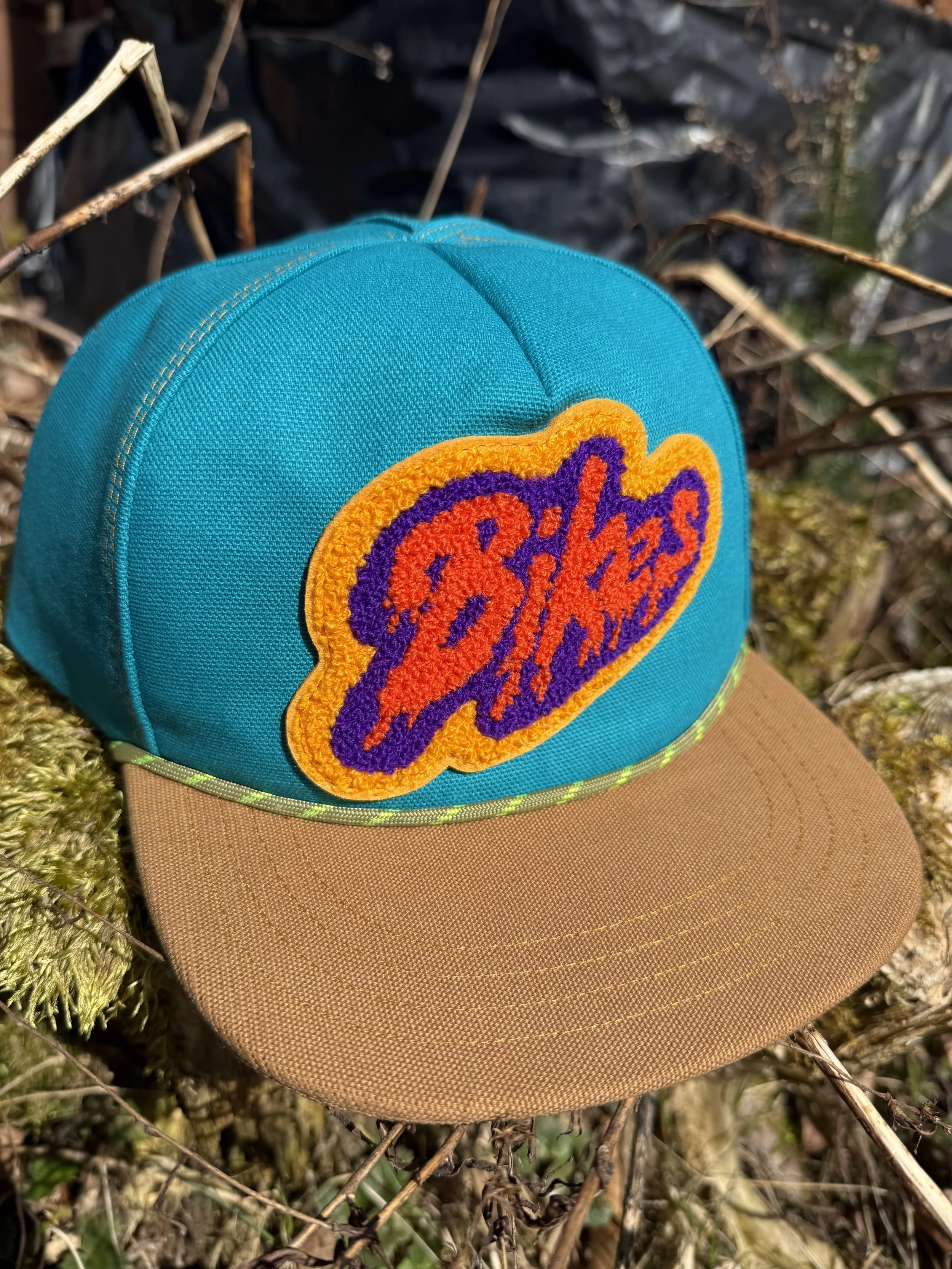 Burnout Bikes! Pinch Front Hat - Teal
