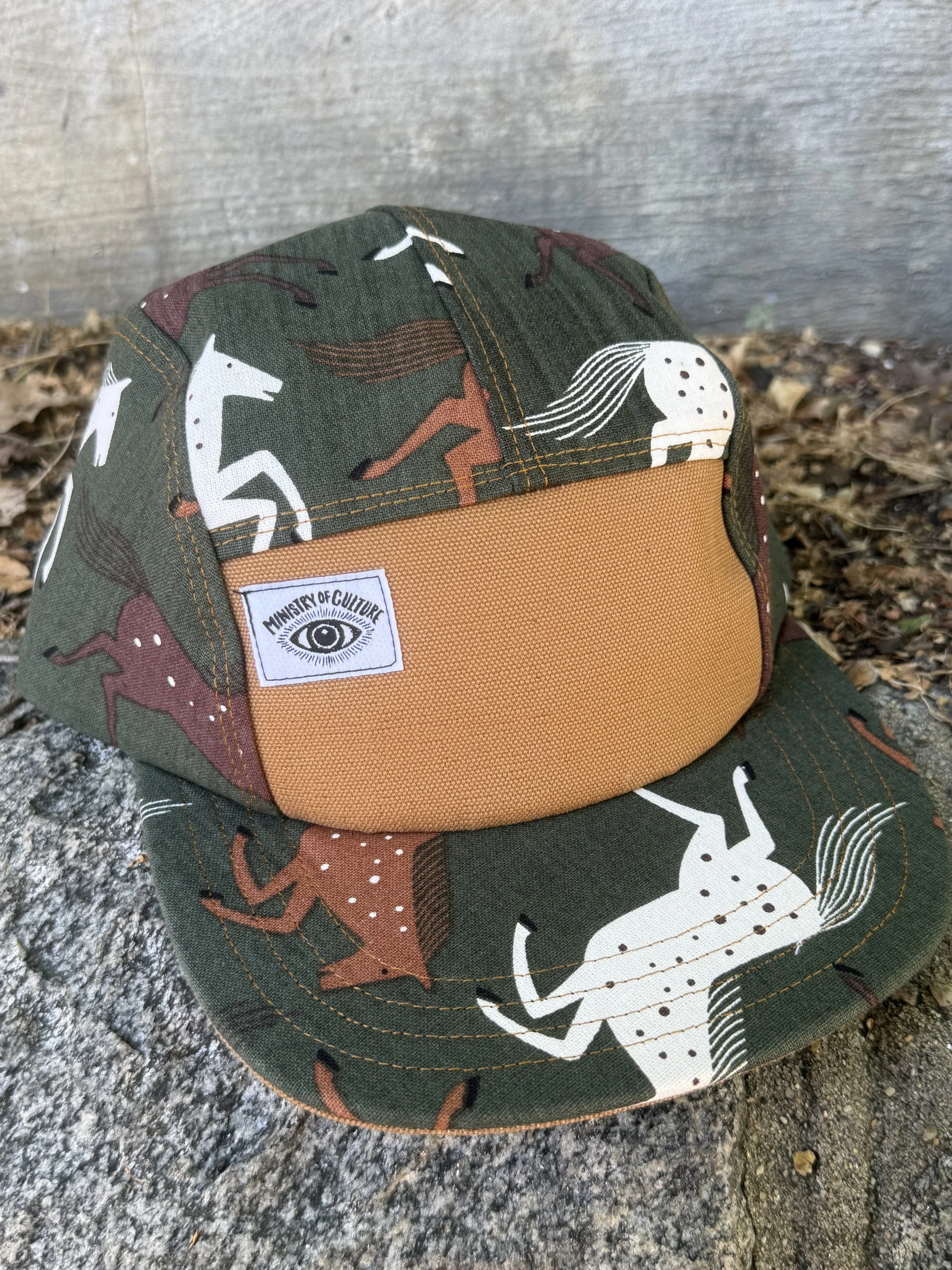 Handmade 5 Panel Camp Hat - Wild Horses