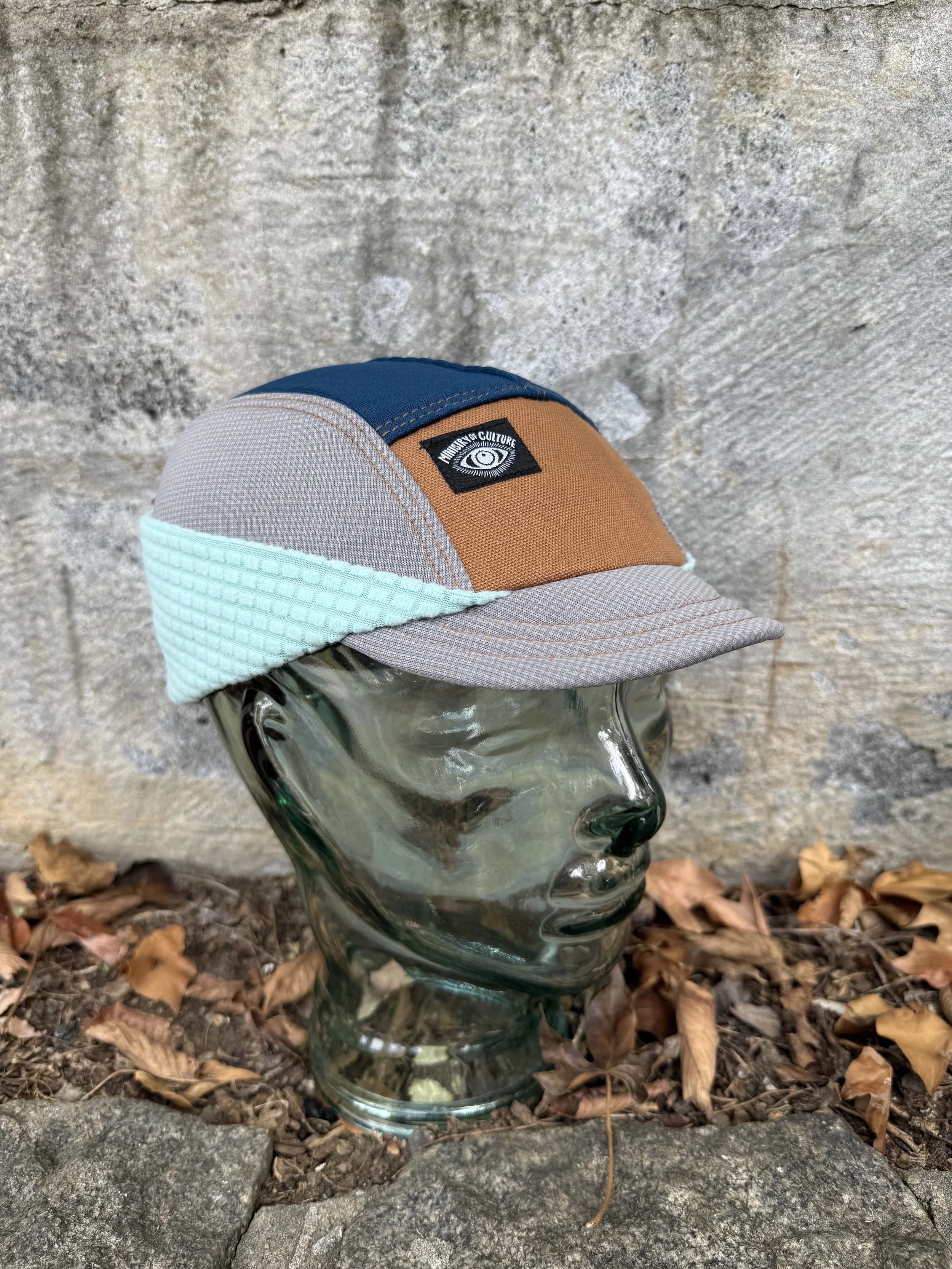 Size Small Micro Brim Backcountry Hat in Gray and Turquoise