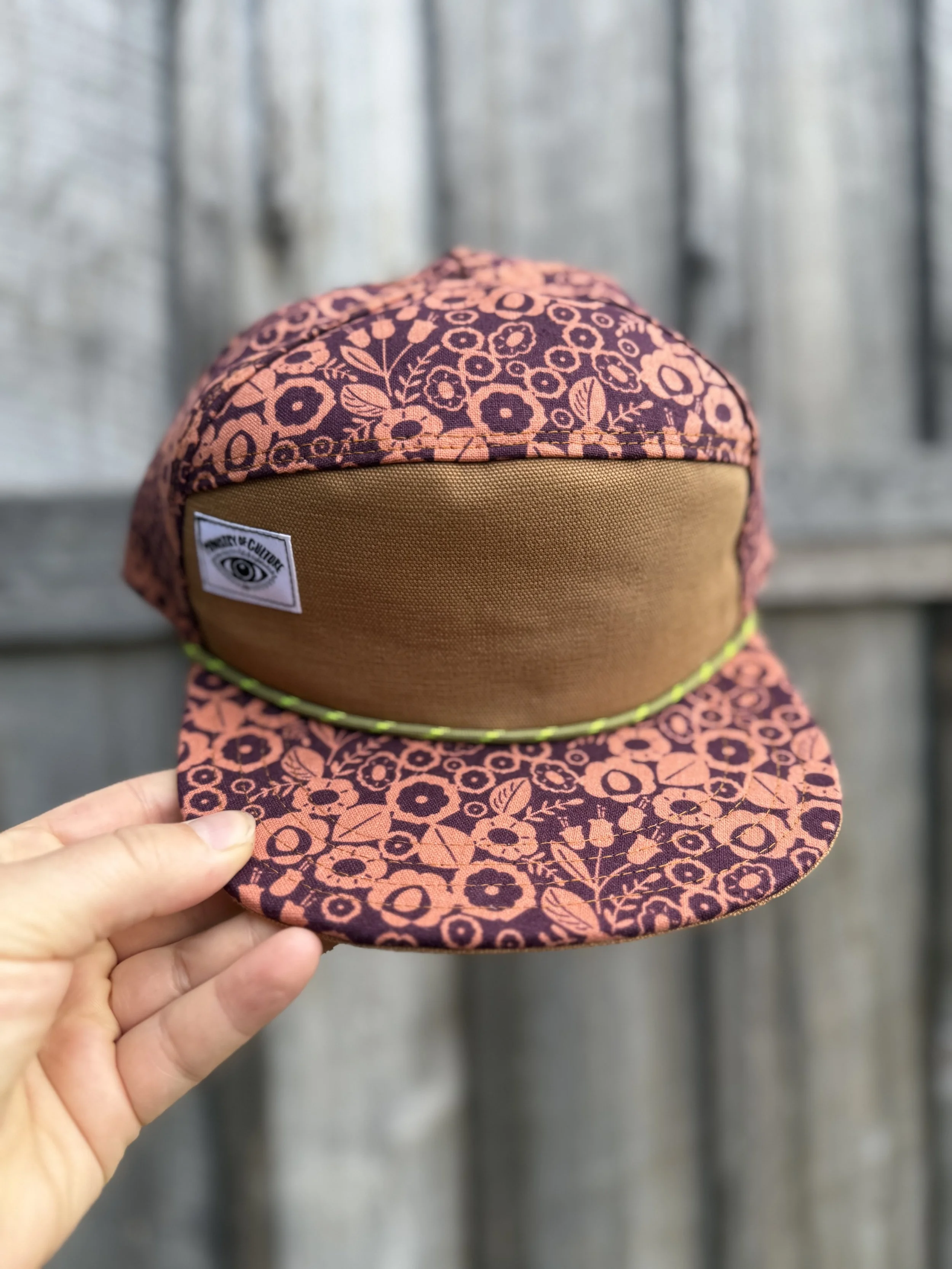 Handmade Ditsy Autumn Floral 6 Panel Hat