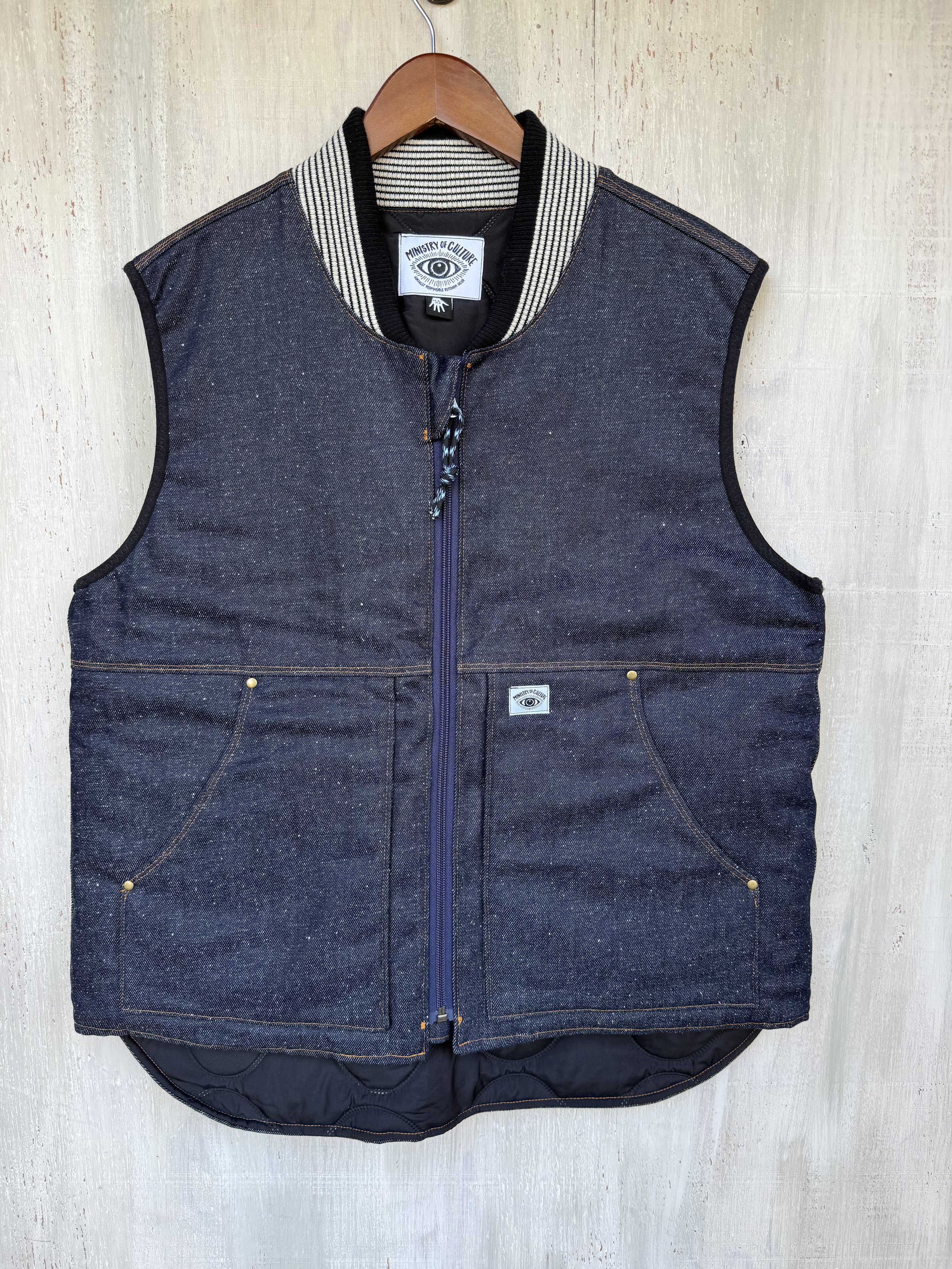 Sample Work Vest- Dark Blue Flecked Denim