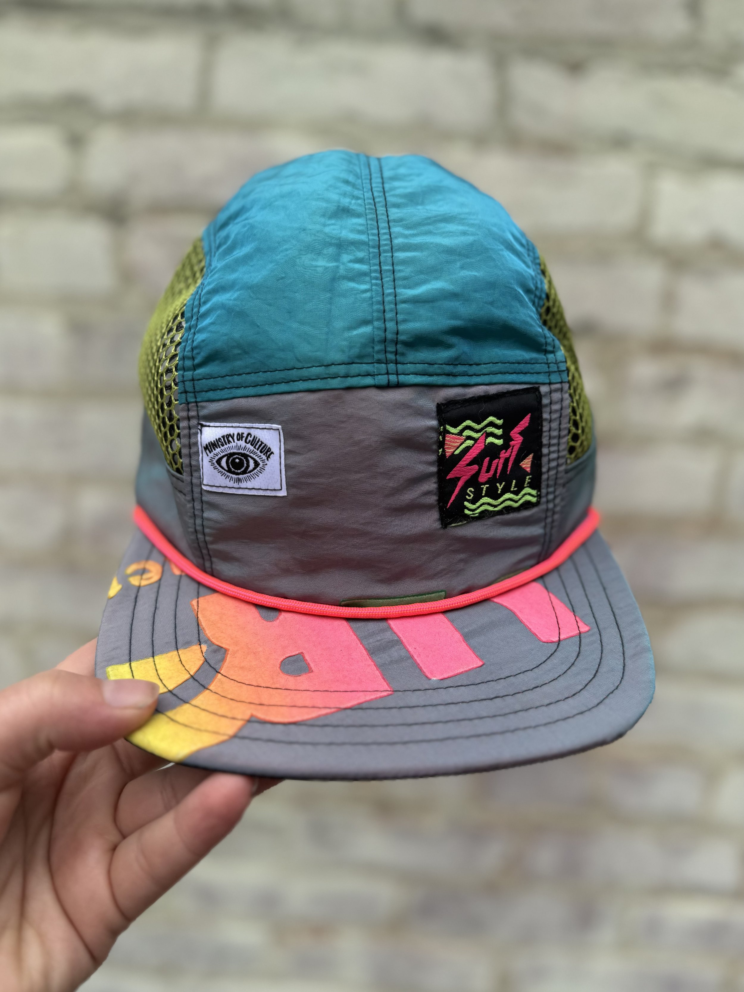 Mesh 5 Panel Surf Hat - Teal Sharkskin, Size Large