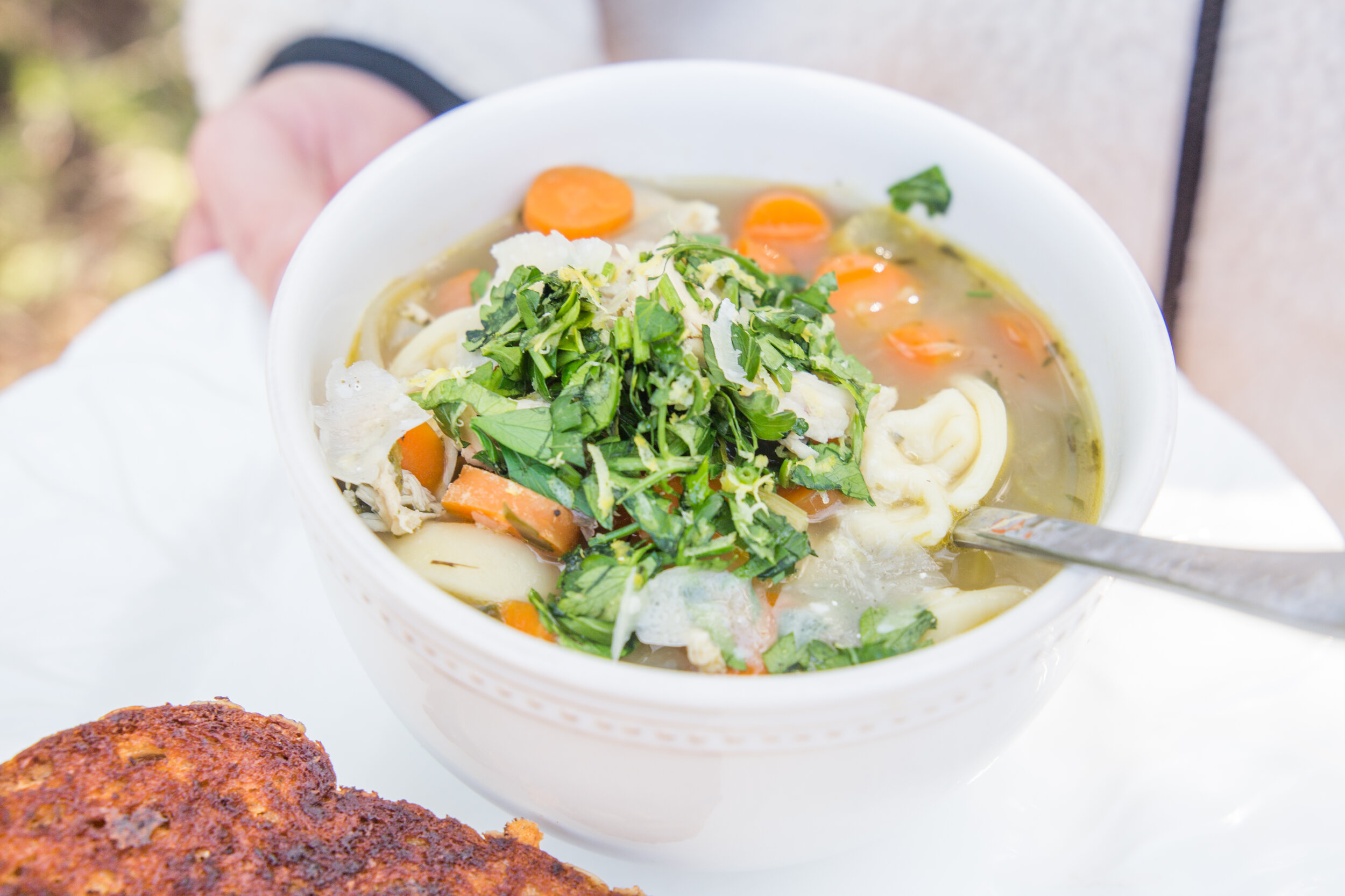Lemon & Spinach Chicken (Tortellini) Noodle Soup — Caroline Chambers