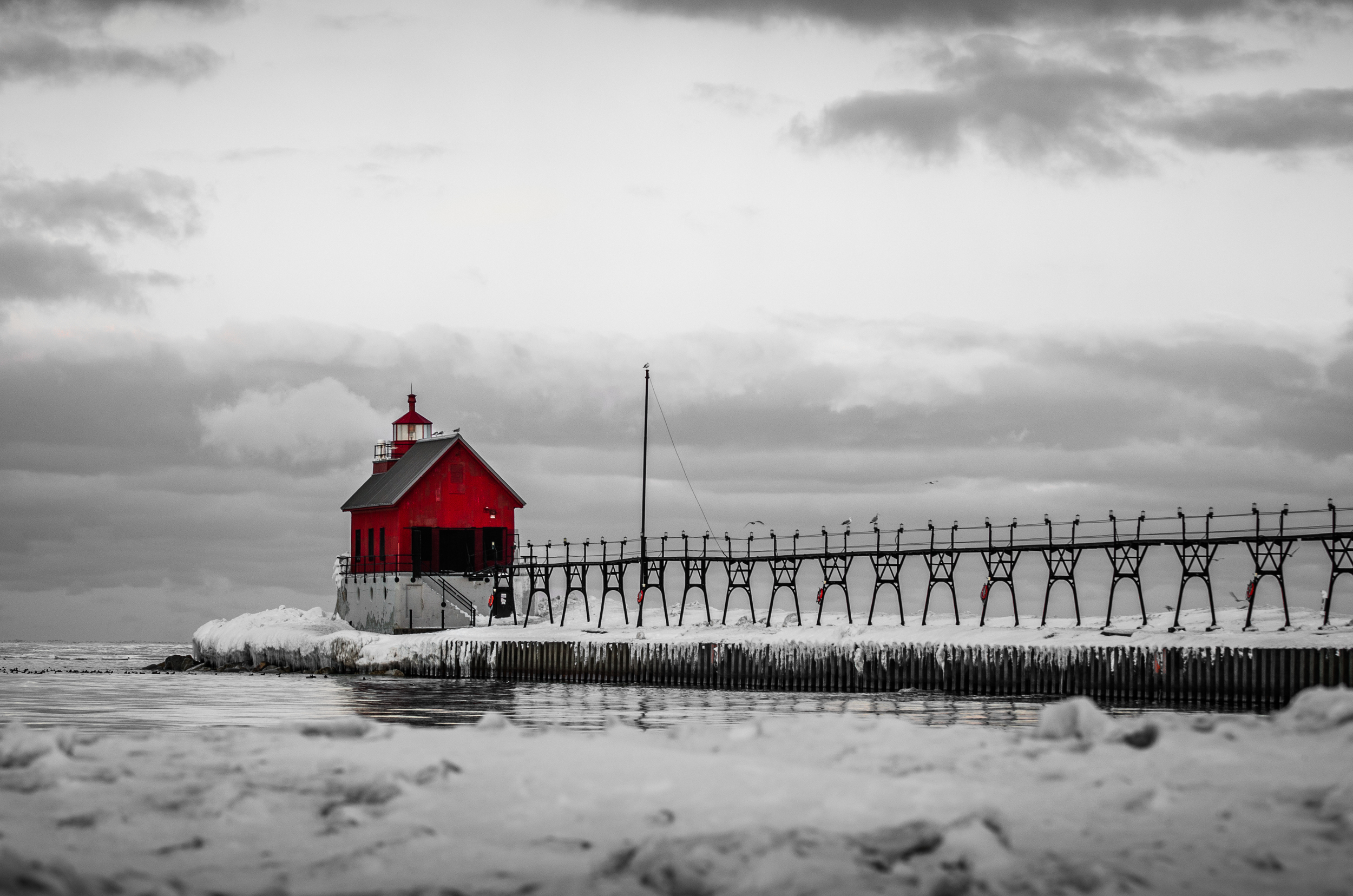 Winter at Grand Haven Lighthouse