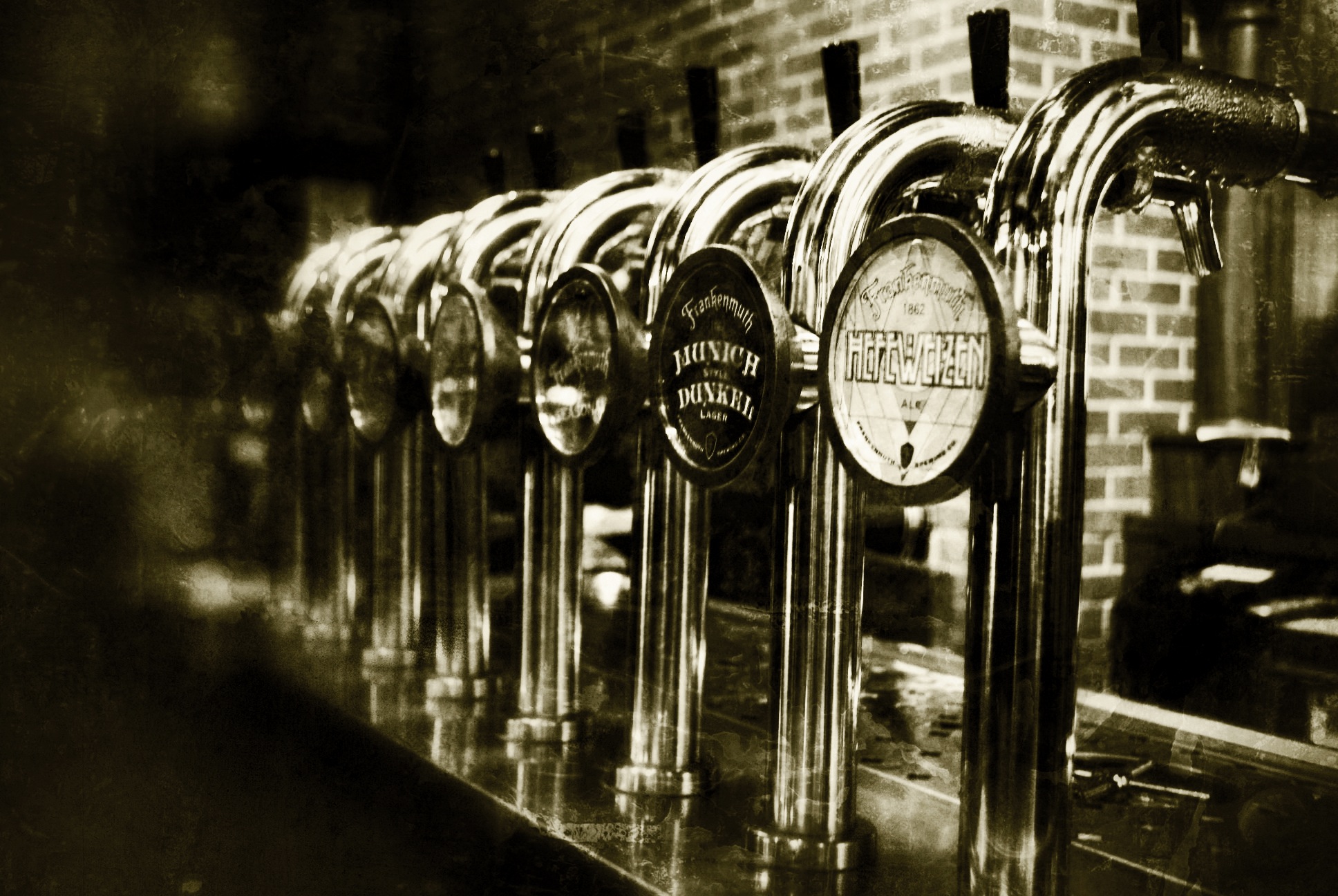 Tap Handles at Frankenmuth Brewery