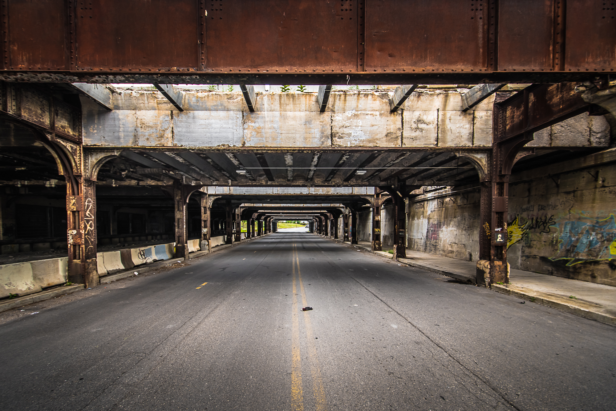 Roadway next to Michigan Central Station