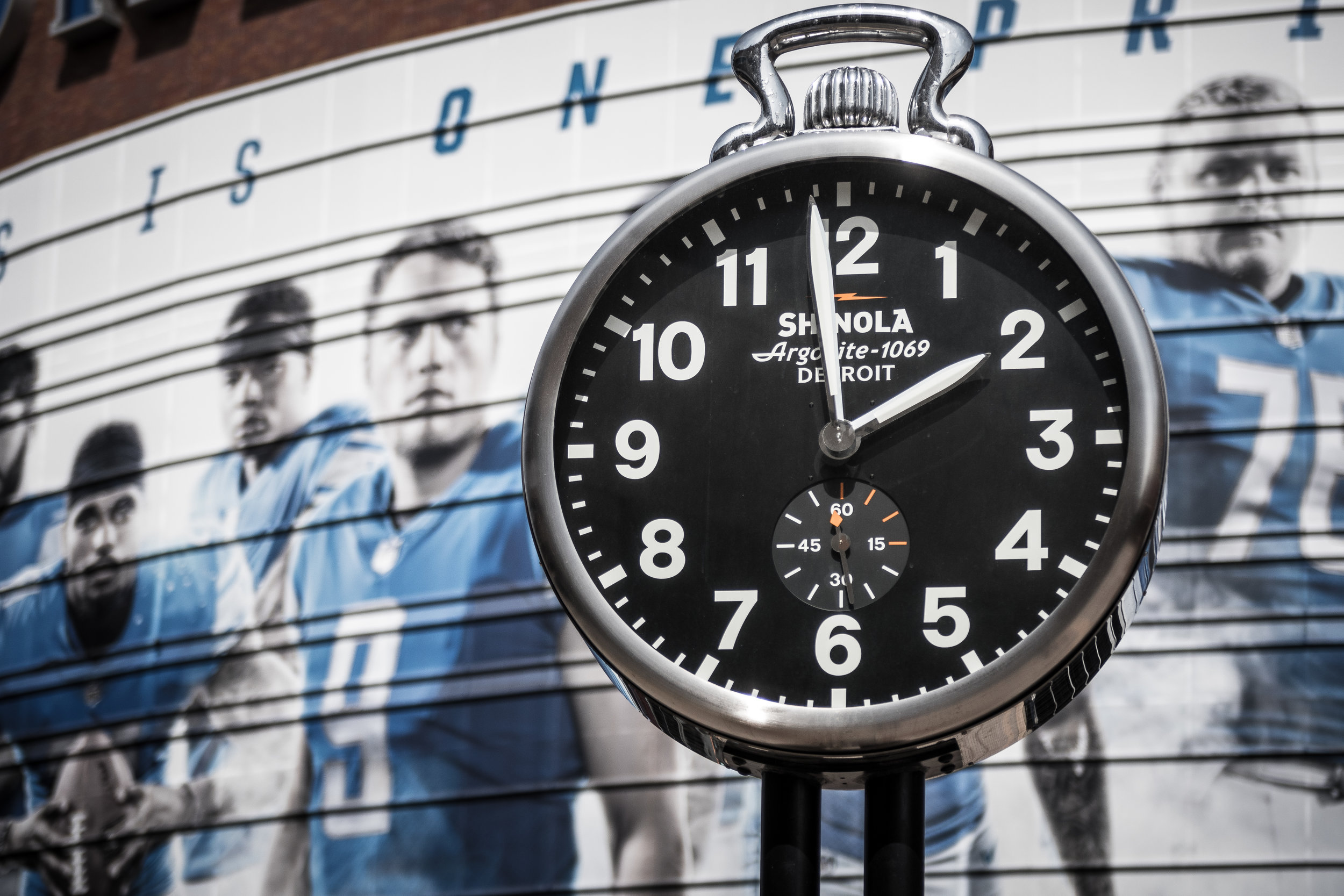 Shinola clock at Ford Field