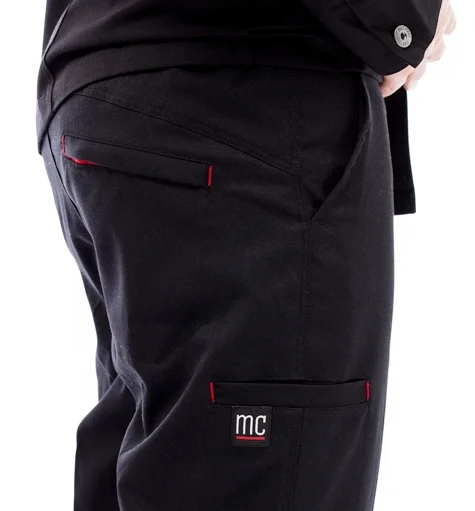 MEE-CHef_Marco_breathable_dri_fit_spandex_strech_comfortable_chef_bottoms_pants_black_made_in_canada_designer_side_view_polycotton_zipper_pocket_side_phone_pocket_utility_quality.jpg