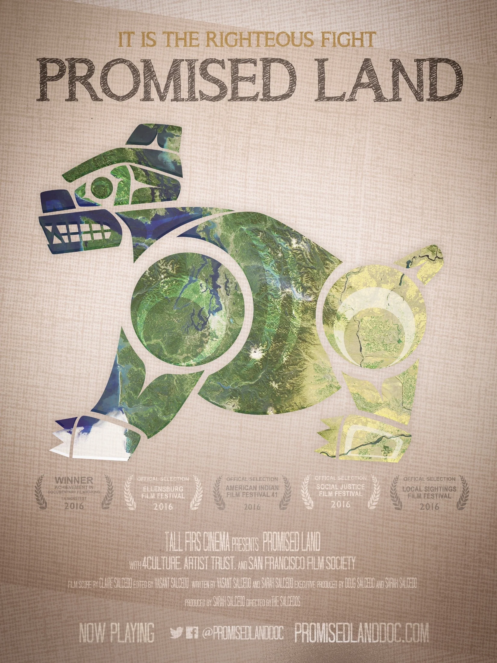 Film poster design for our film (weave pattern design and bear shape done in collaboration with Jeffrey Veregge.)