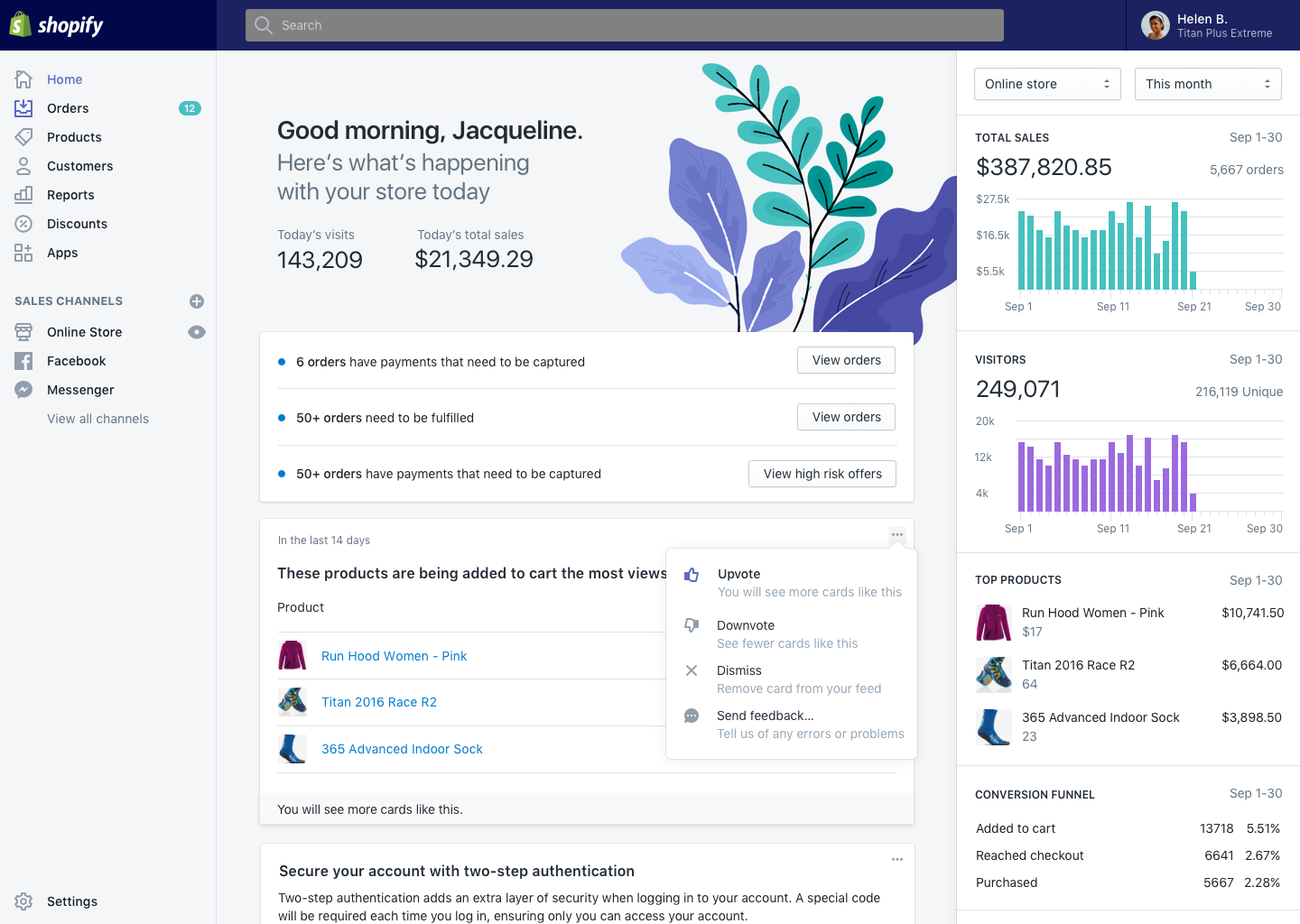 Shopify Home (Merchant Platform)