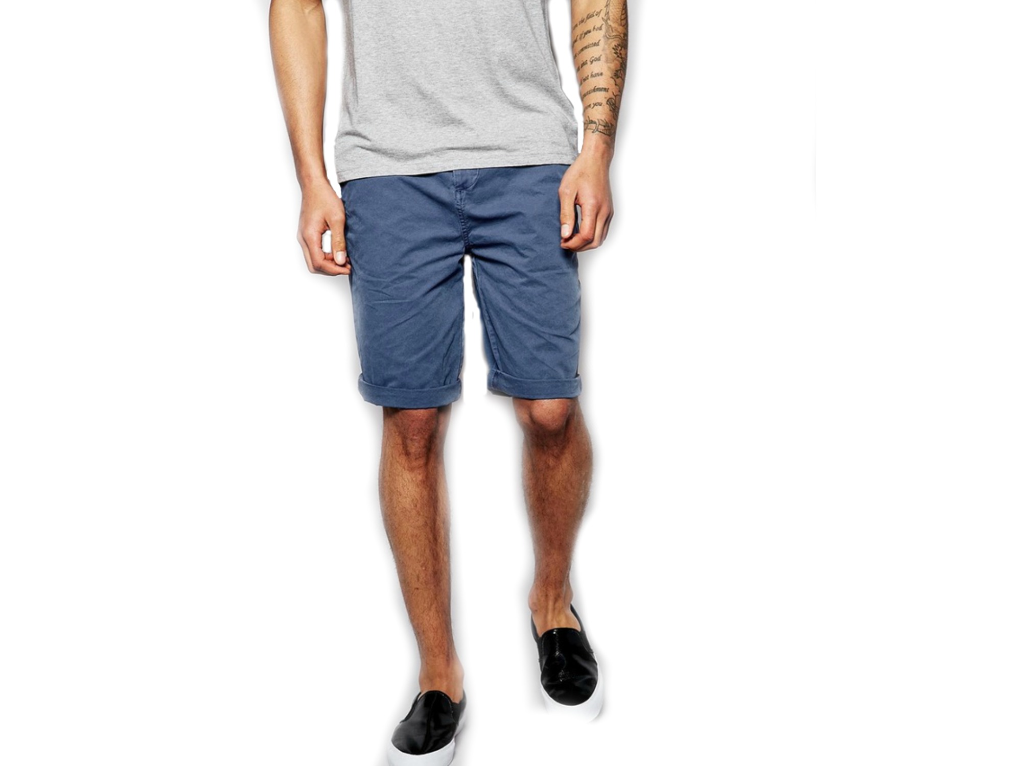 ASOS Brand Chino Shorts Longer Length with Belt