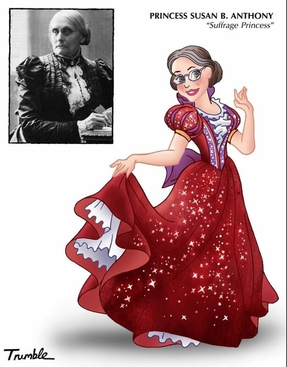 Susie is two skirt tugs away from showing us some sweet 19th century ankle because suffrage and strippage are not mutually exclusive.