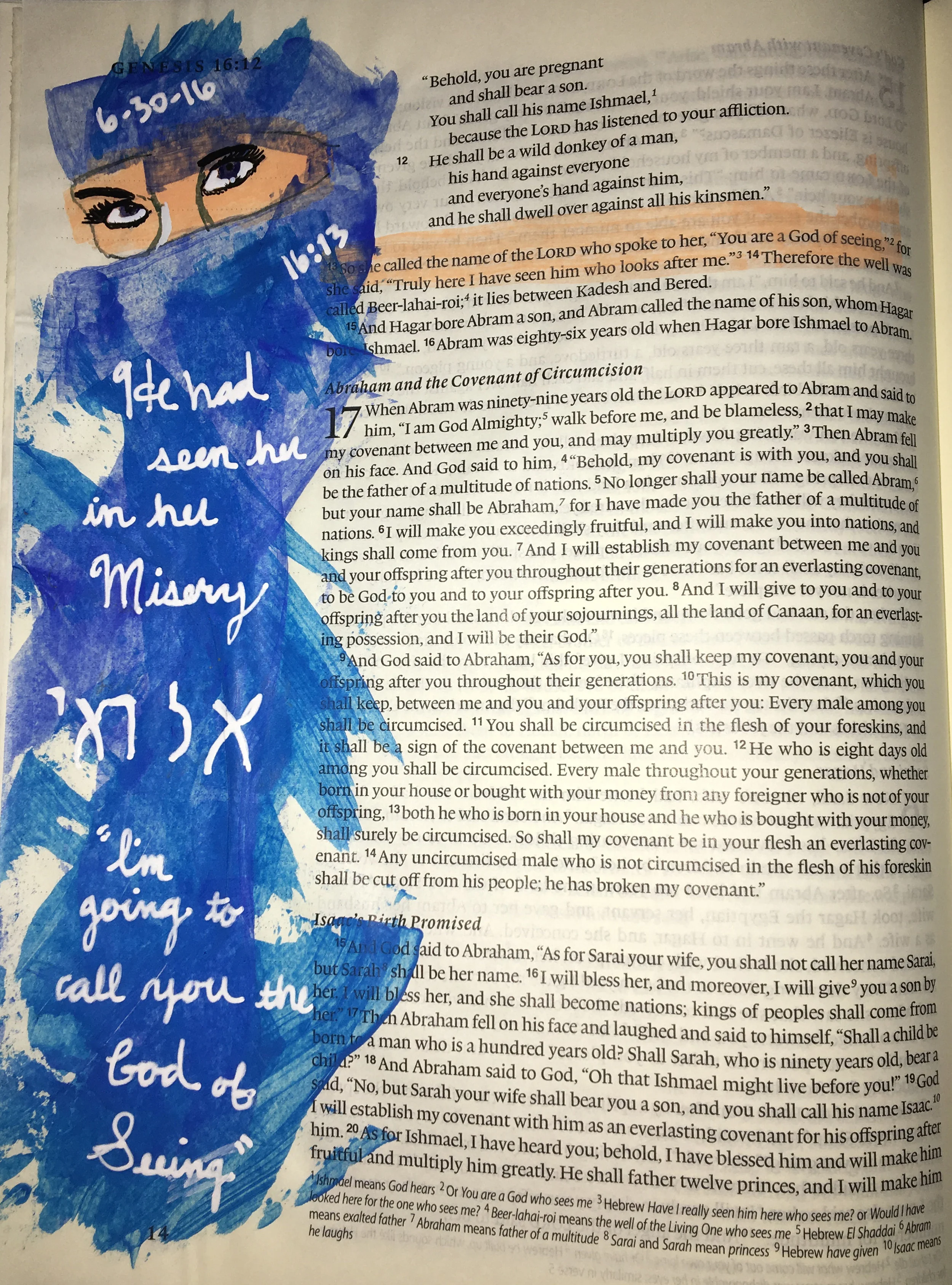 Pencil Tracing, Acrylic Paint Scraping, and White Pen