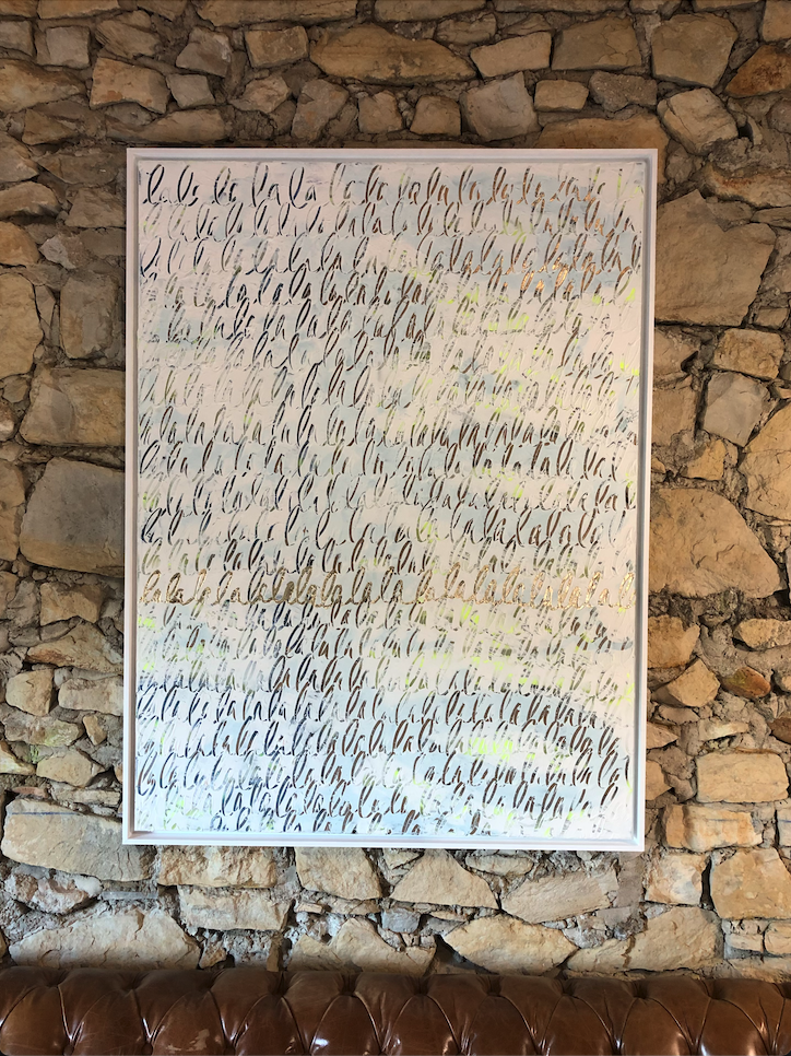 Symphonie de lalala mer, écriture d'or (130x97 cm)