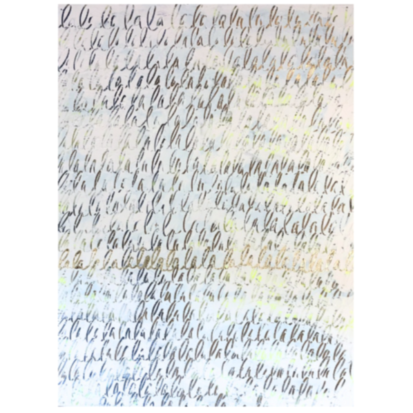 Symphonie de lalala mer, écriture d'or (130x97 cm)