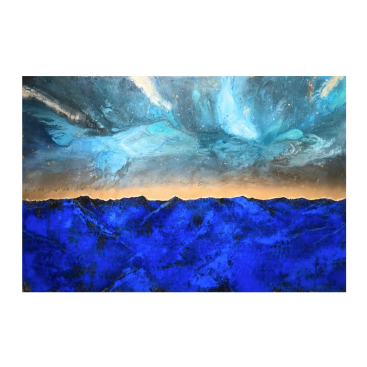 Ligne dorée, chant de nébuleuses (130x195 cm)