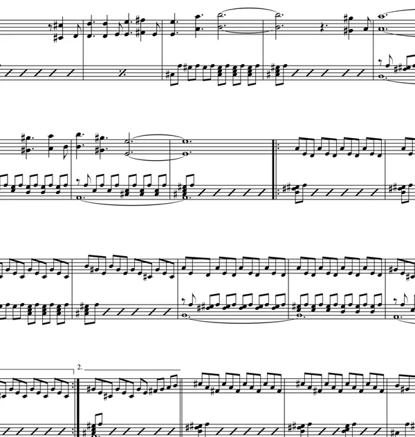 Sample of "Mint Green" sheet music. Copyright Airbox Music Publishing LLC, Brooklyn, New York. All rights reserved.