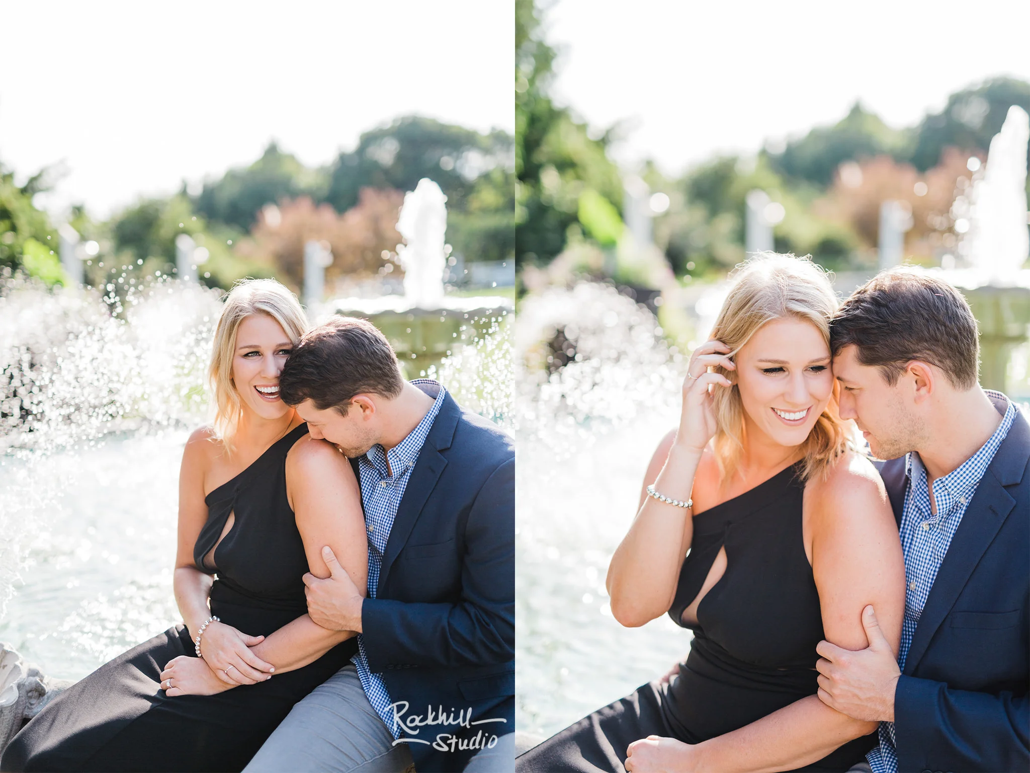 Mackinac Island Engagement, Grand Hotel fountain, Traverse City wedding photographer Rockhill Studio