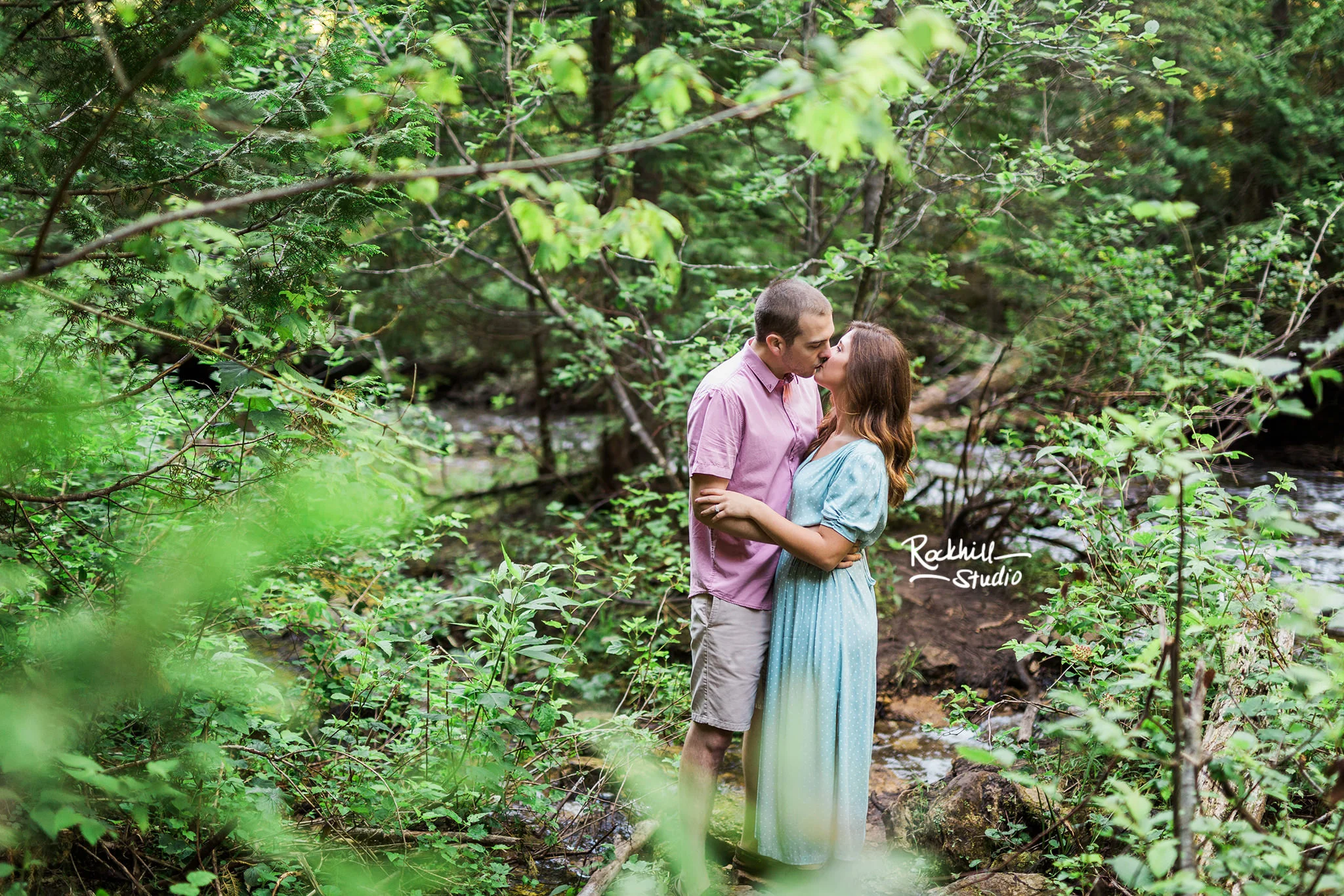 Northern michigan engagement, pictured rocks waterfall, traverse city wedding photographer Rockhill Studio