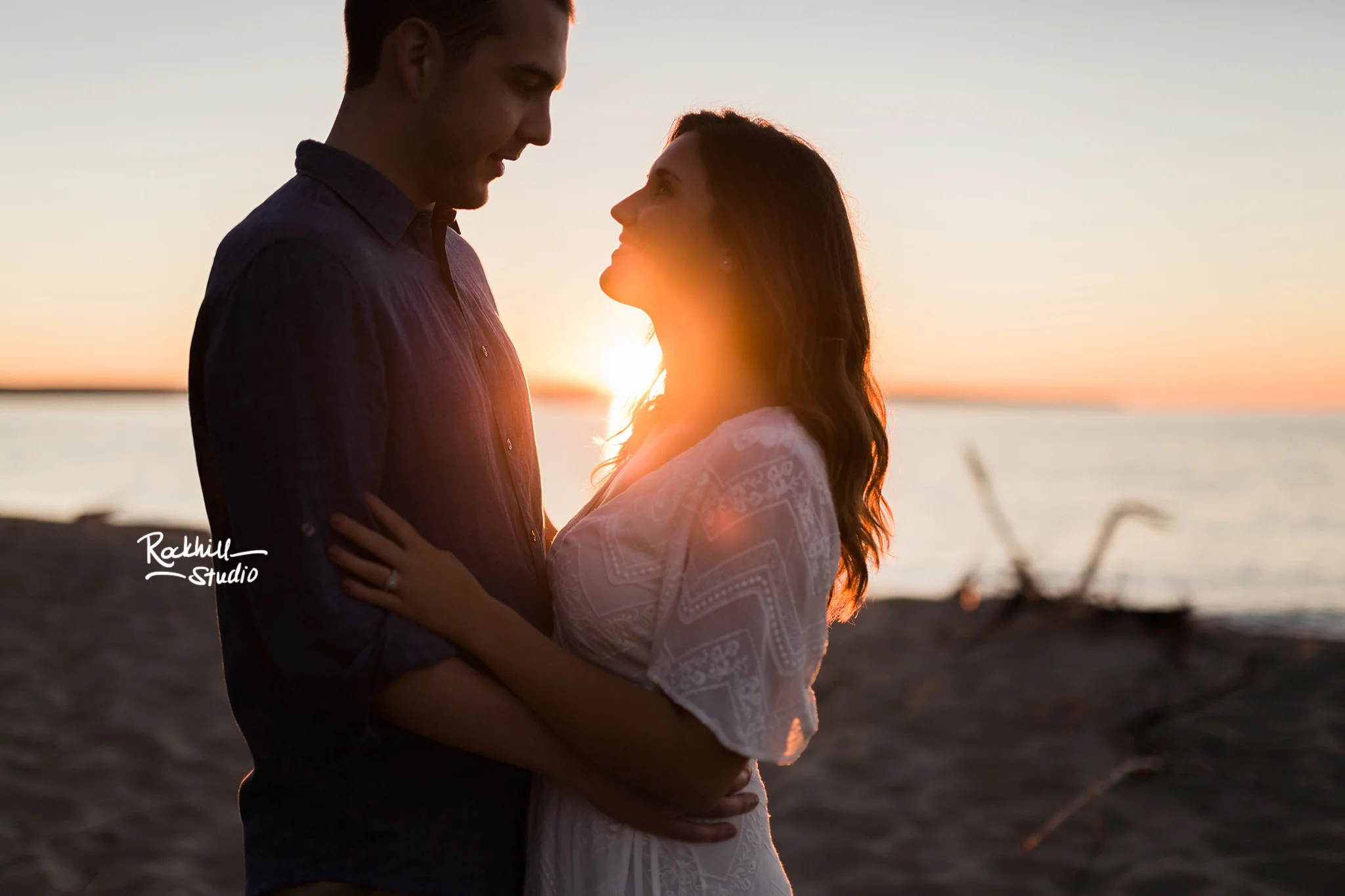 Northern Michigan engagement, pictured rocks miners beach, traverse city wedding photographer Rockhill Studio