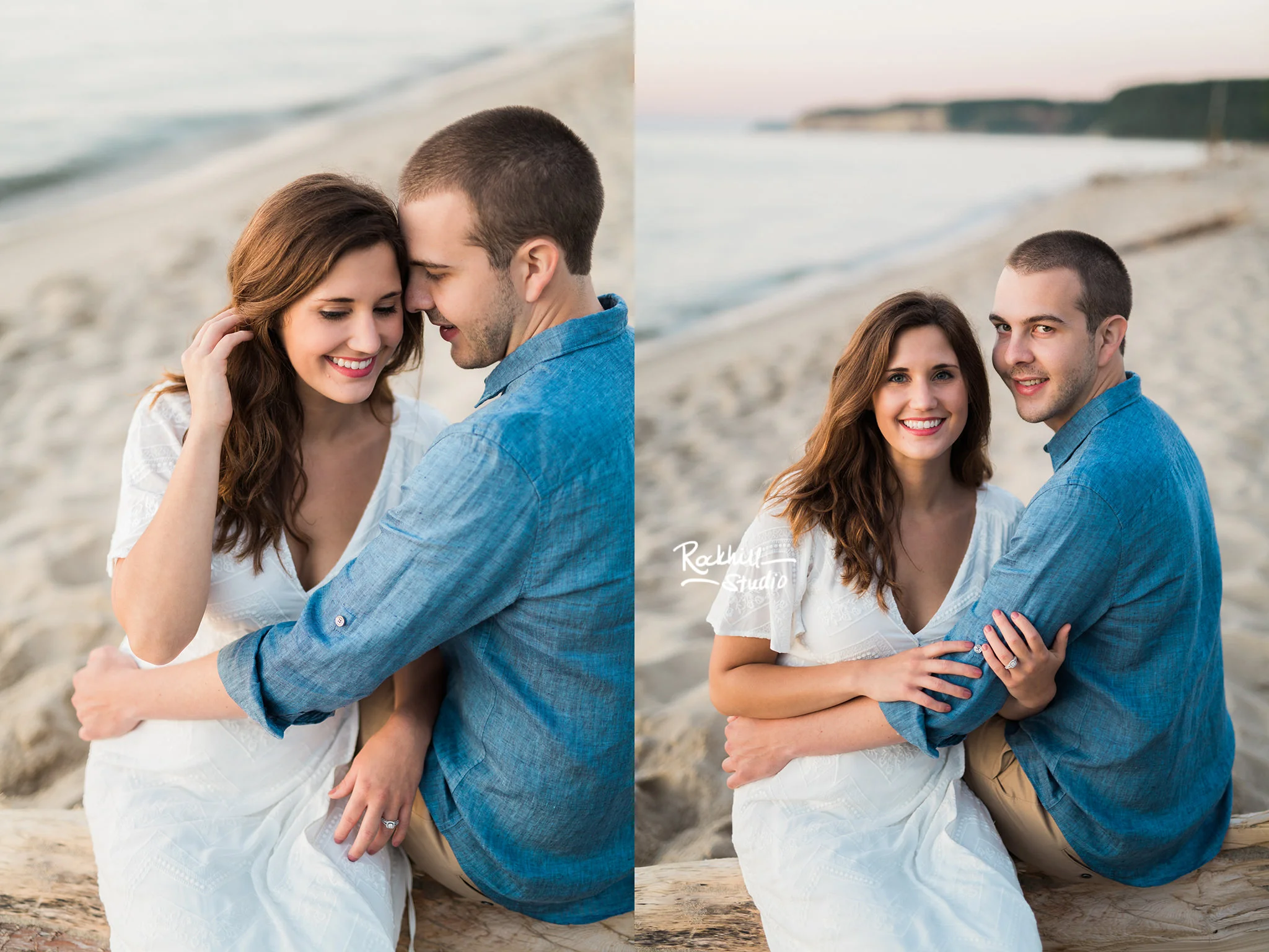 Northern Michigan engagement, pictured rocks miners beach, traverse city wedding photographer Rockhill Studio