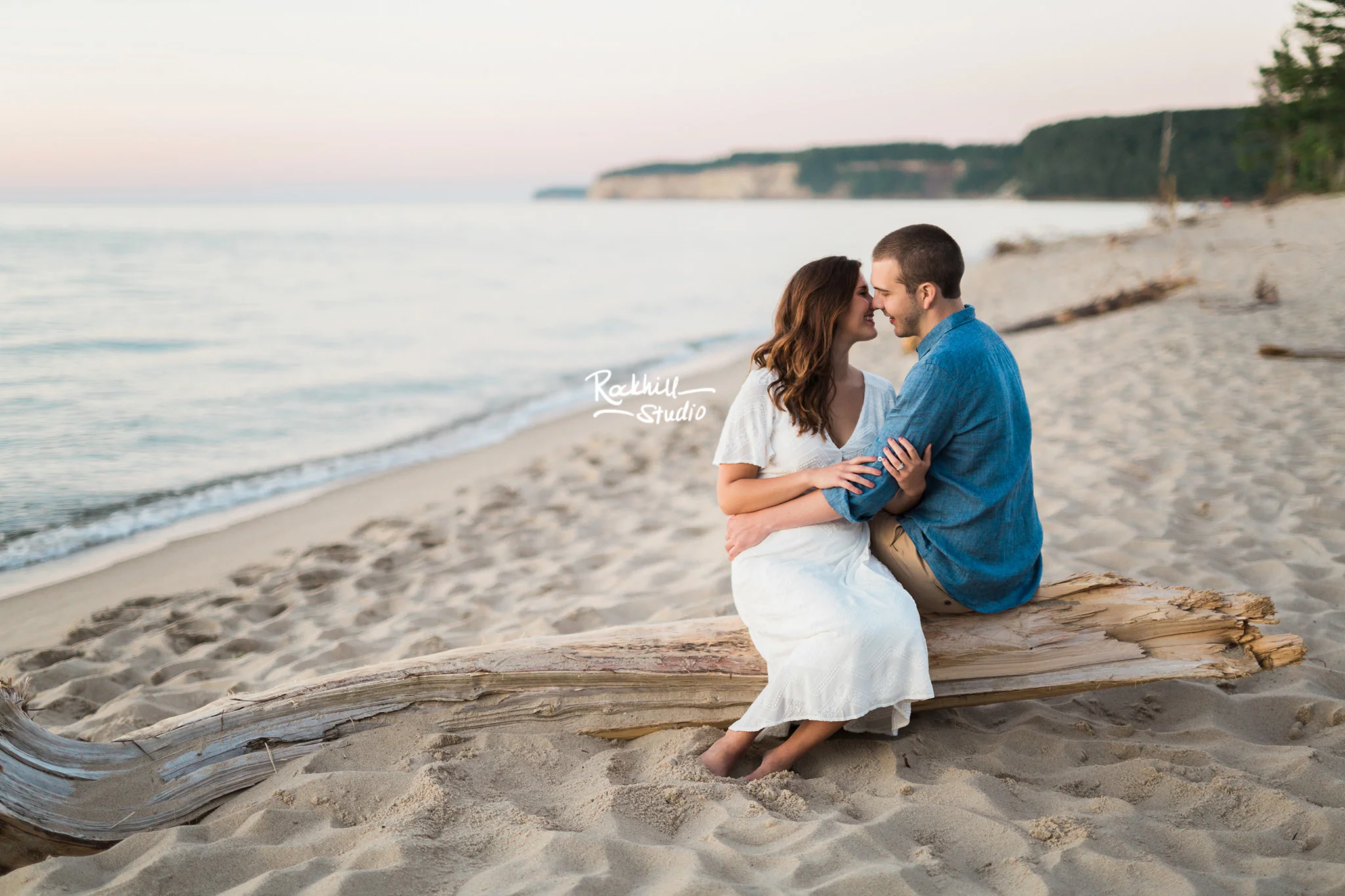 Northern Michigan engagement, pictured rocks miners beach, traverse city wedding photographer Rockhill Studio