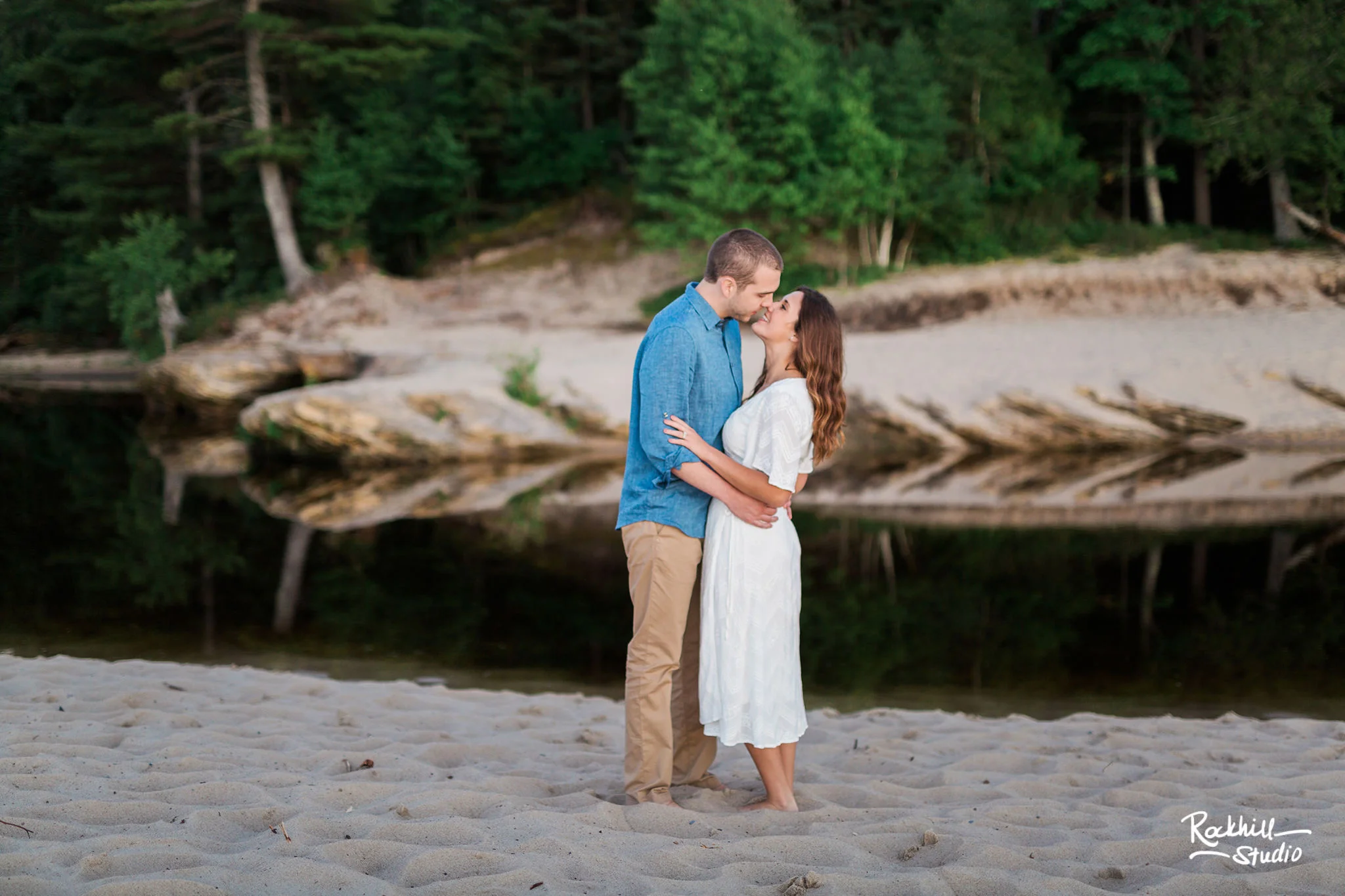 Northern Michigan engagement, pictured rocks miners beach, traverse city wedding photographer Rockhill Studio