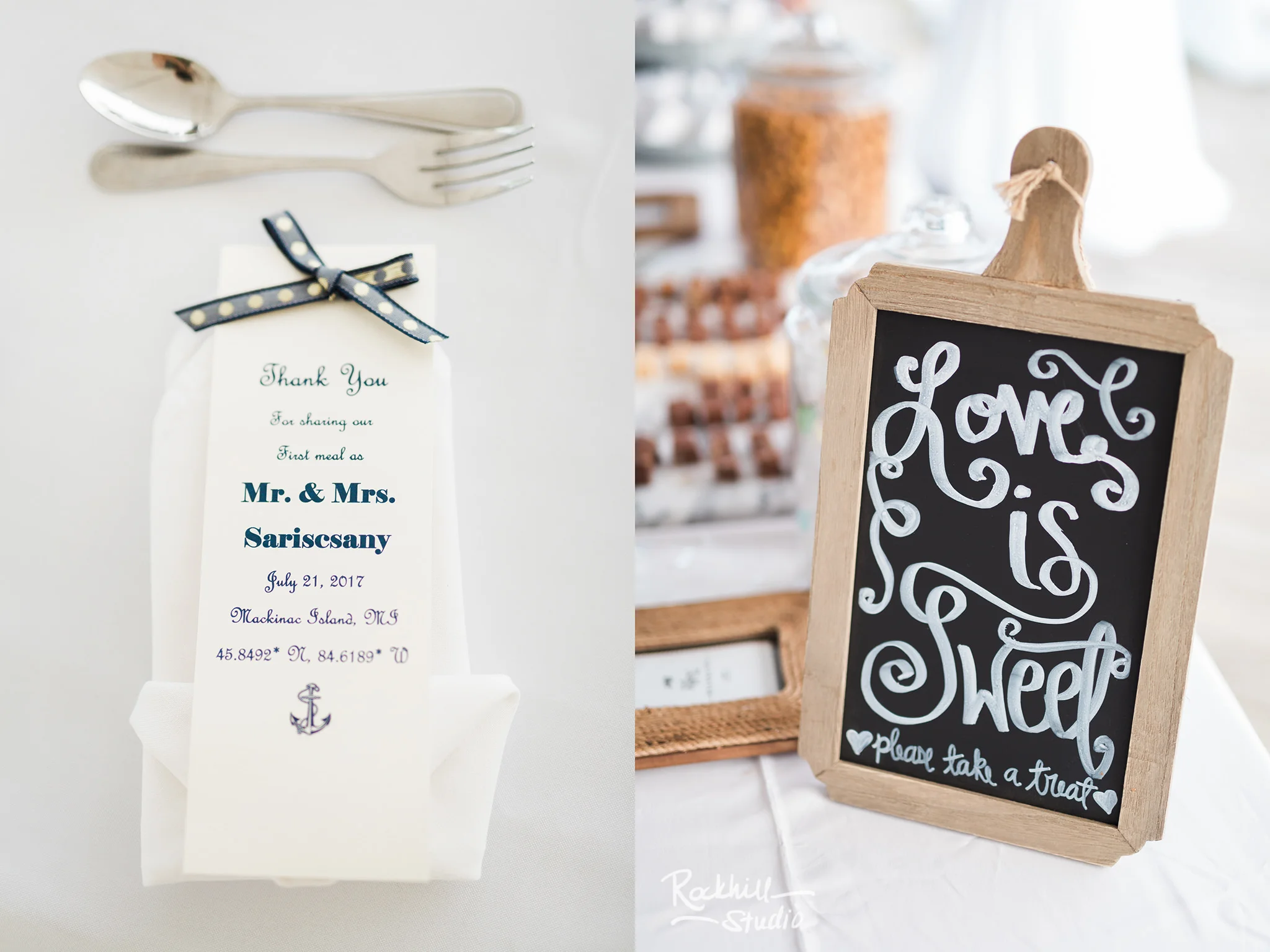 Nautical wedding decor, Mission Point Resort Wedding, Traverse City wedding photographer Rockhill Studio