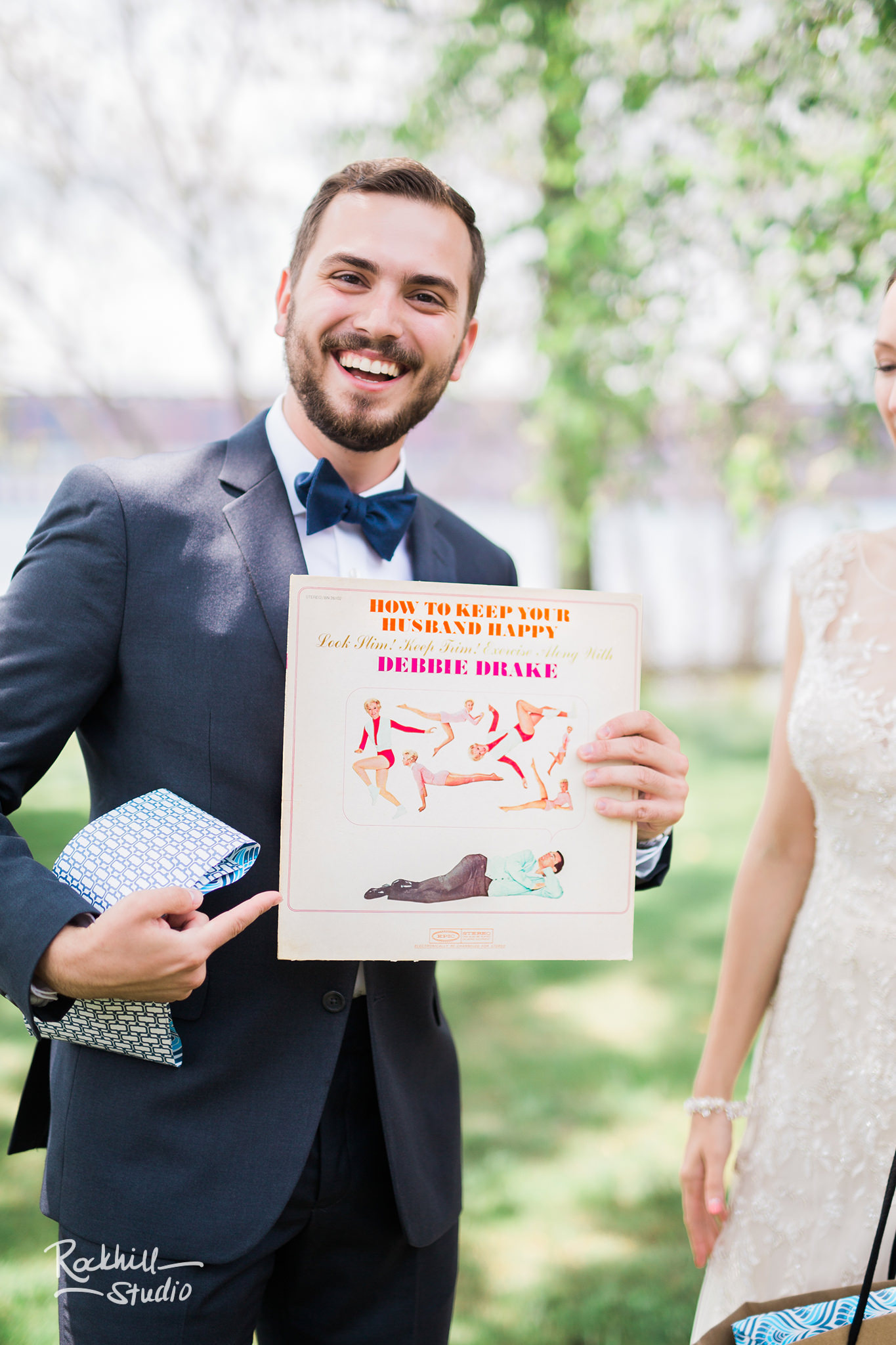 Bride and groom first look, Traverse City wedding photographer Rockhill Studio