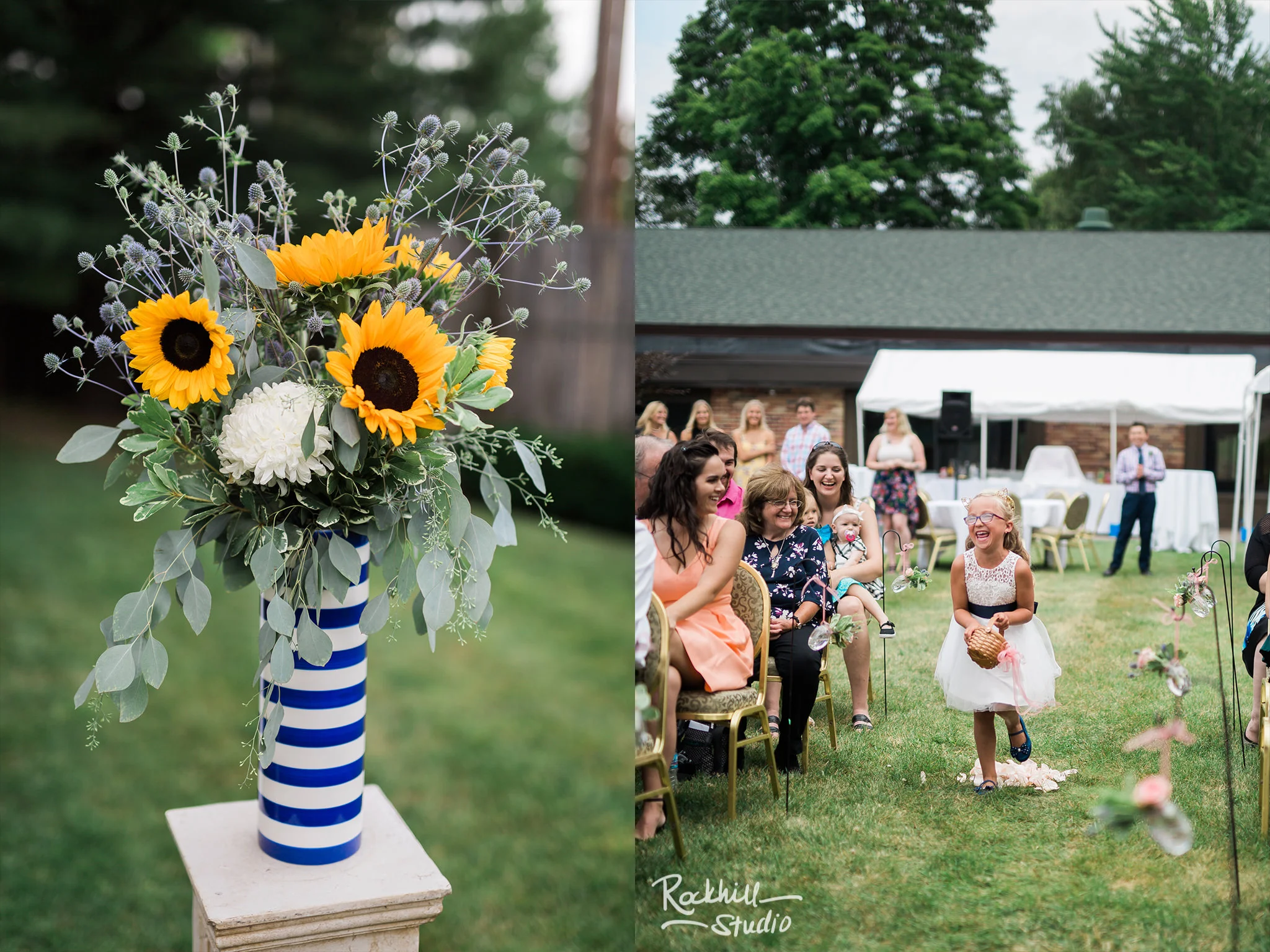 Wedding outdoor ceremony, Traverse City wedding photographer Rockhill Studio